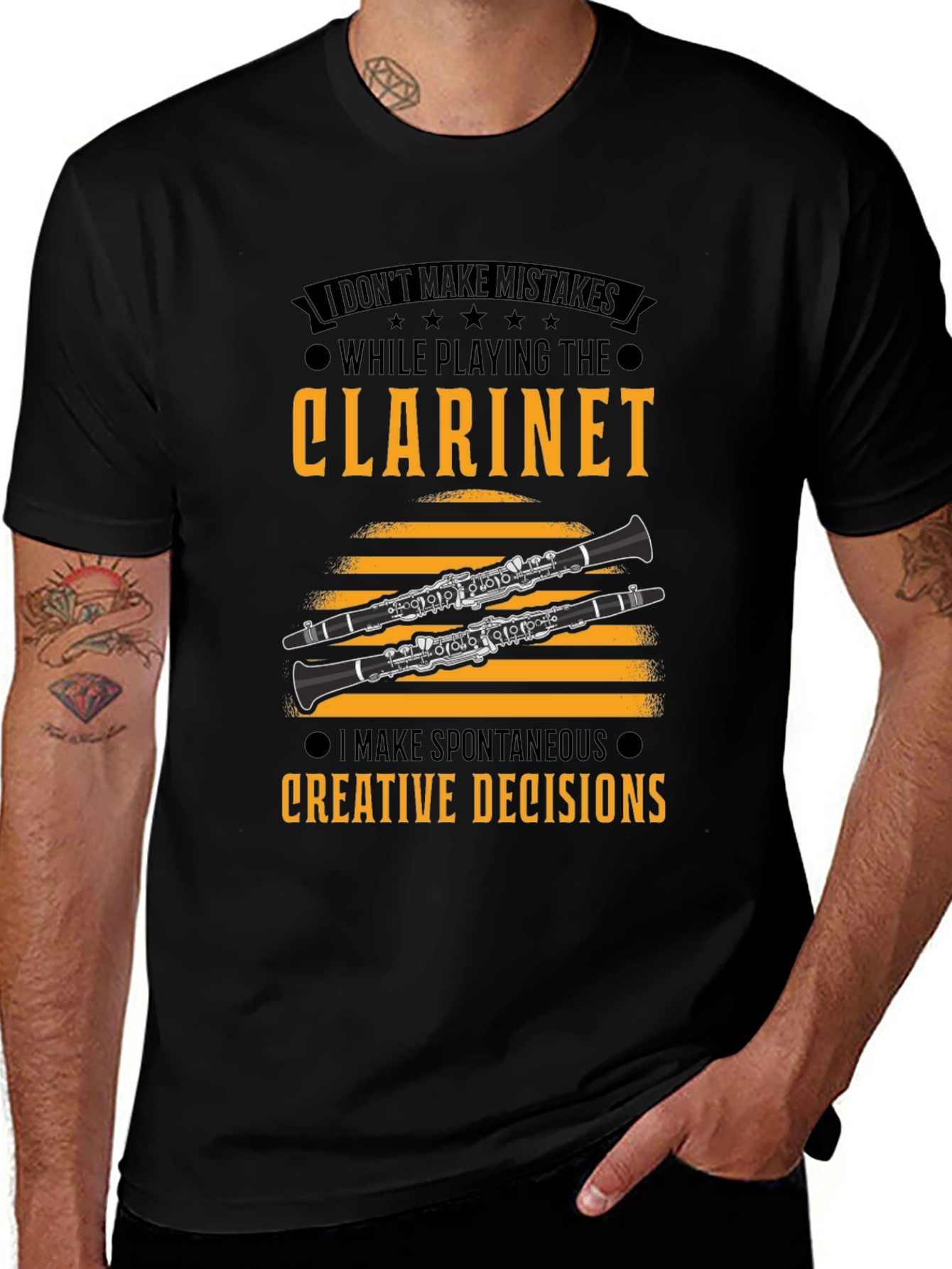 Variant 4 of Clarinet Player T-Shirt: Spontaneous Creative Decisions