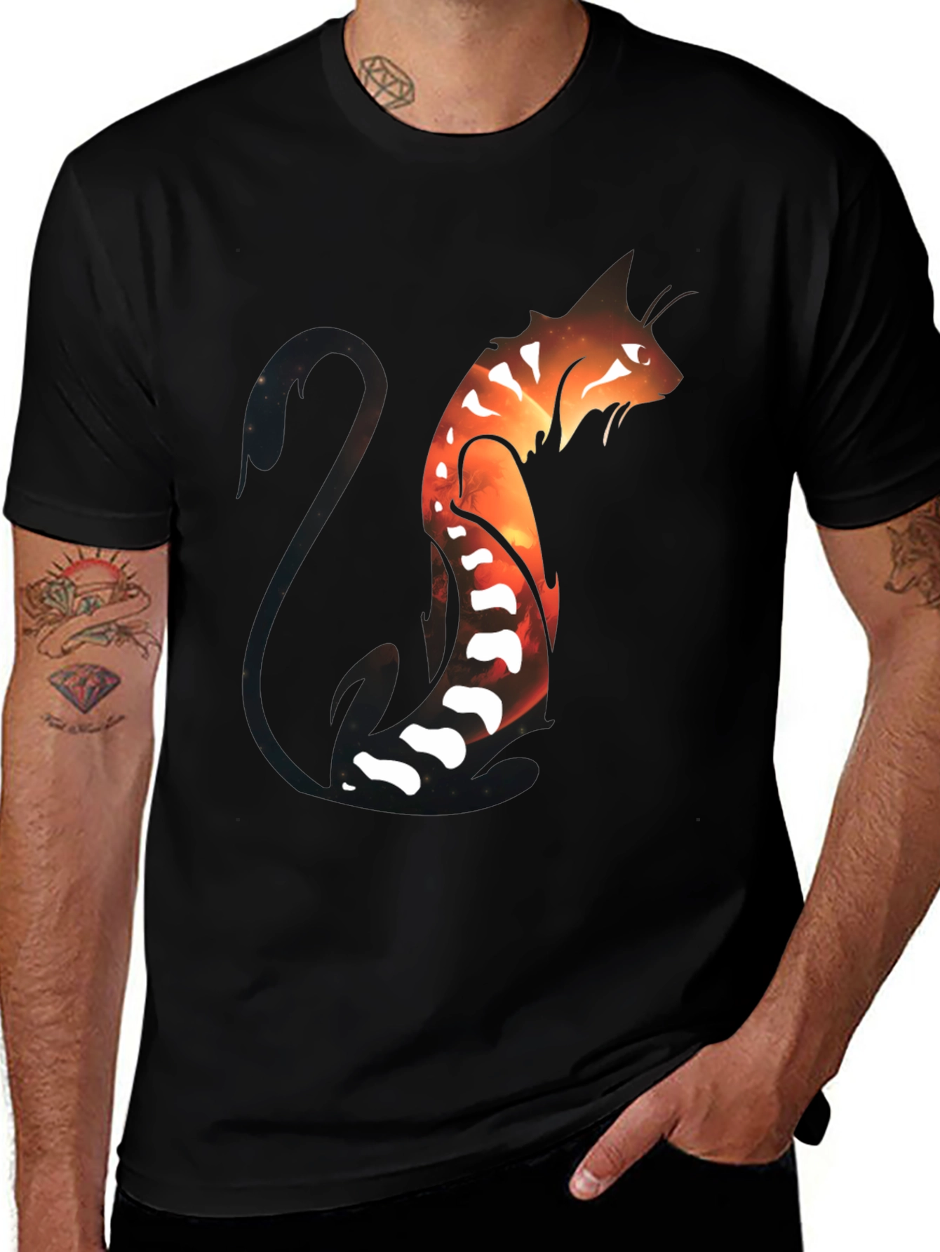 Variant 27 of Galaxy Cat Graphic Print Tee