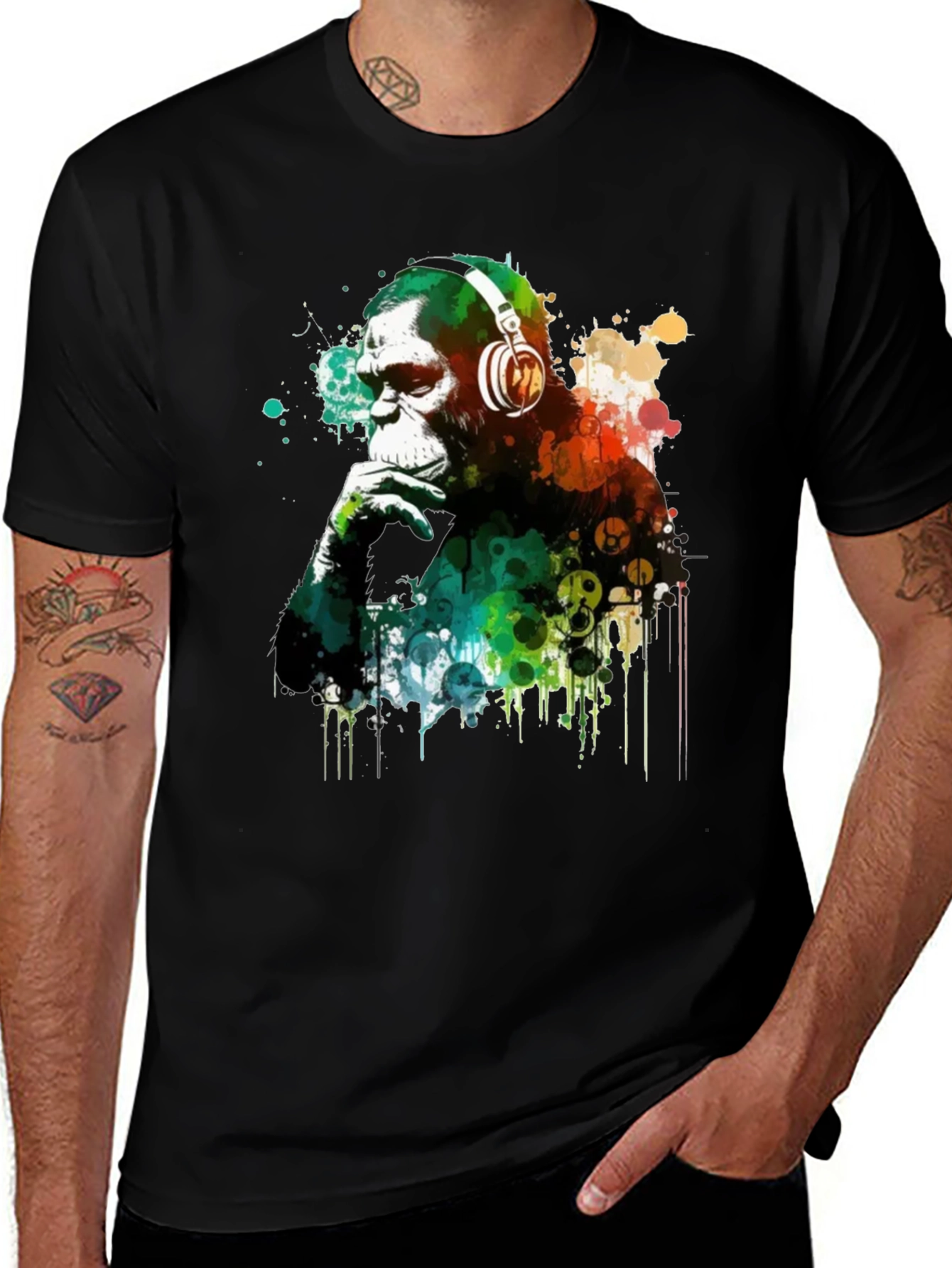 Black Monkey DJ Graphic T-Shirt main image