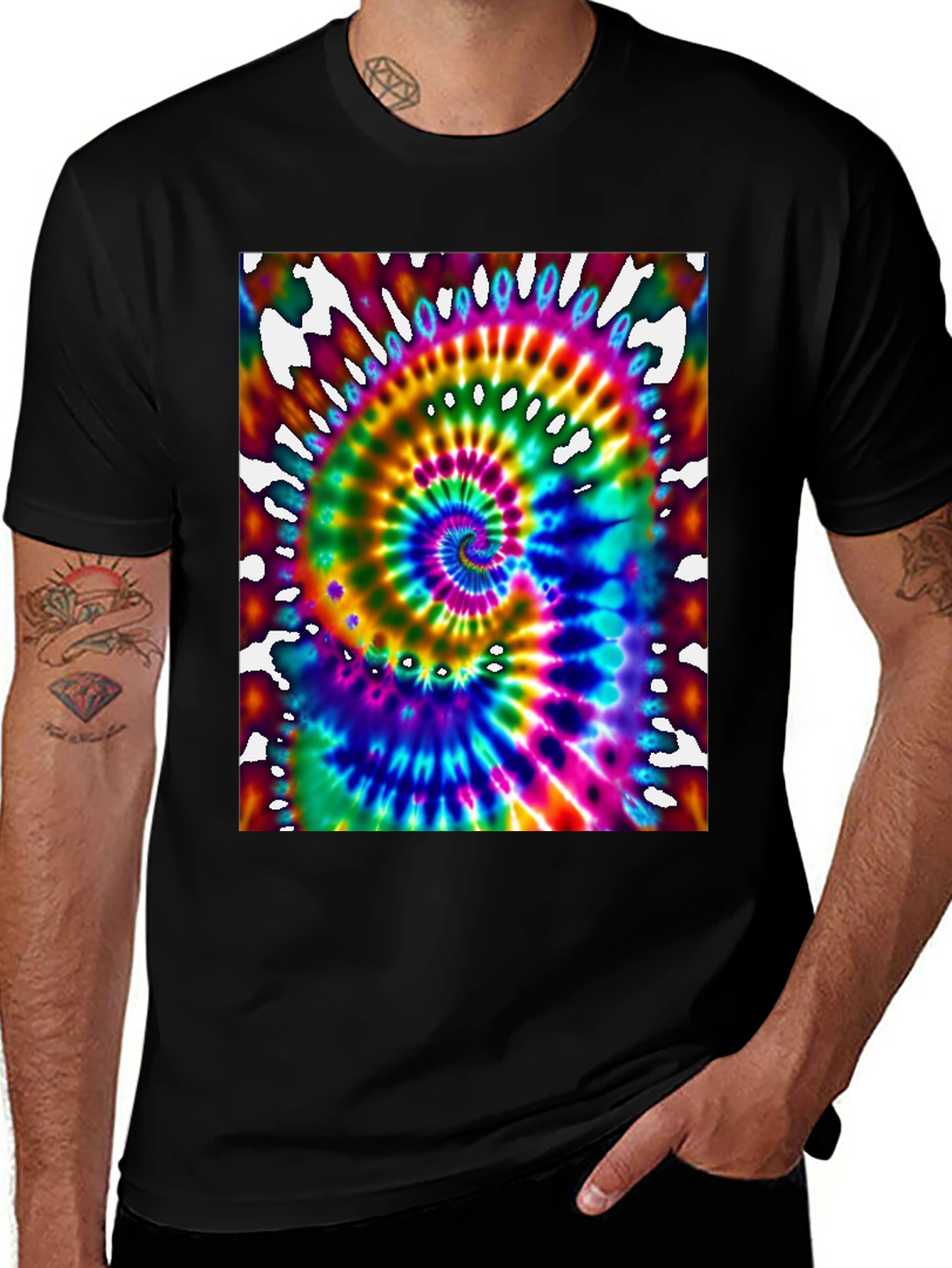 Variant 23 of Psychedelic Tie Dye Swirl Graphic Tee
