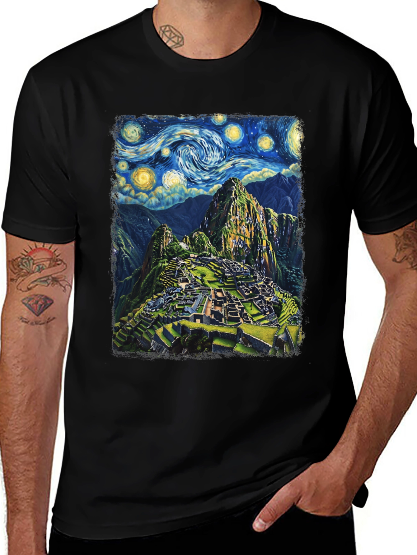 Machu Picchu Starry Night T-Shirt