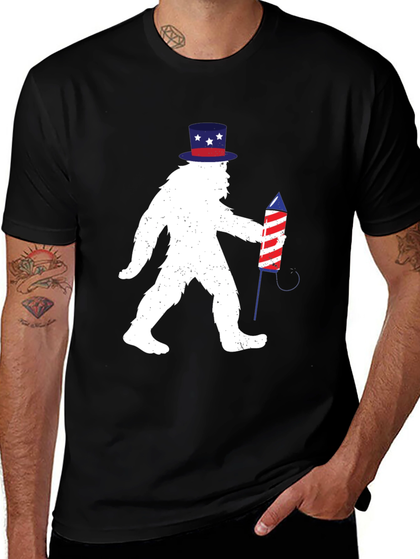 Patriotic Bigfoot T-Shirt - 4th of July Sasquatch
