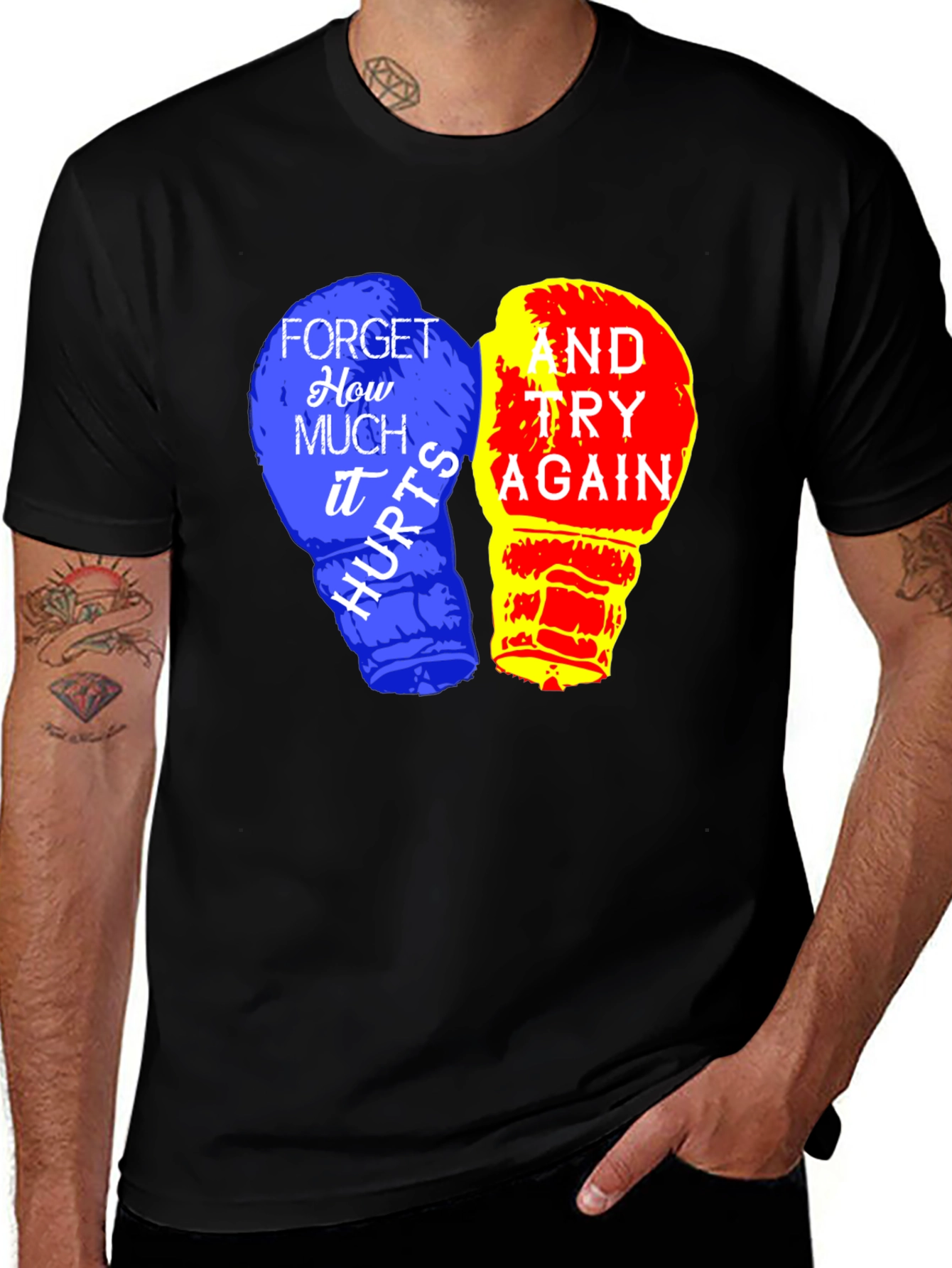 Variant 17 of Motivational Boxing Glove Graphic T-Shirt