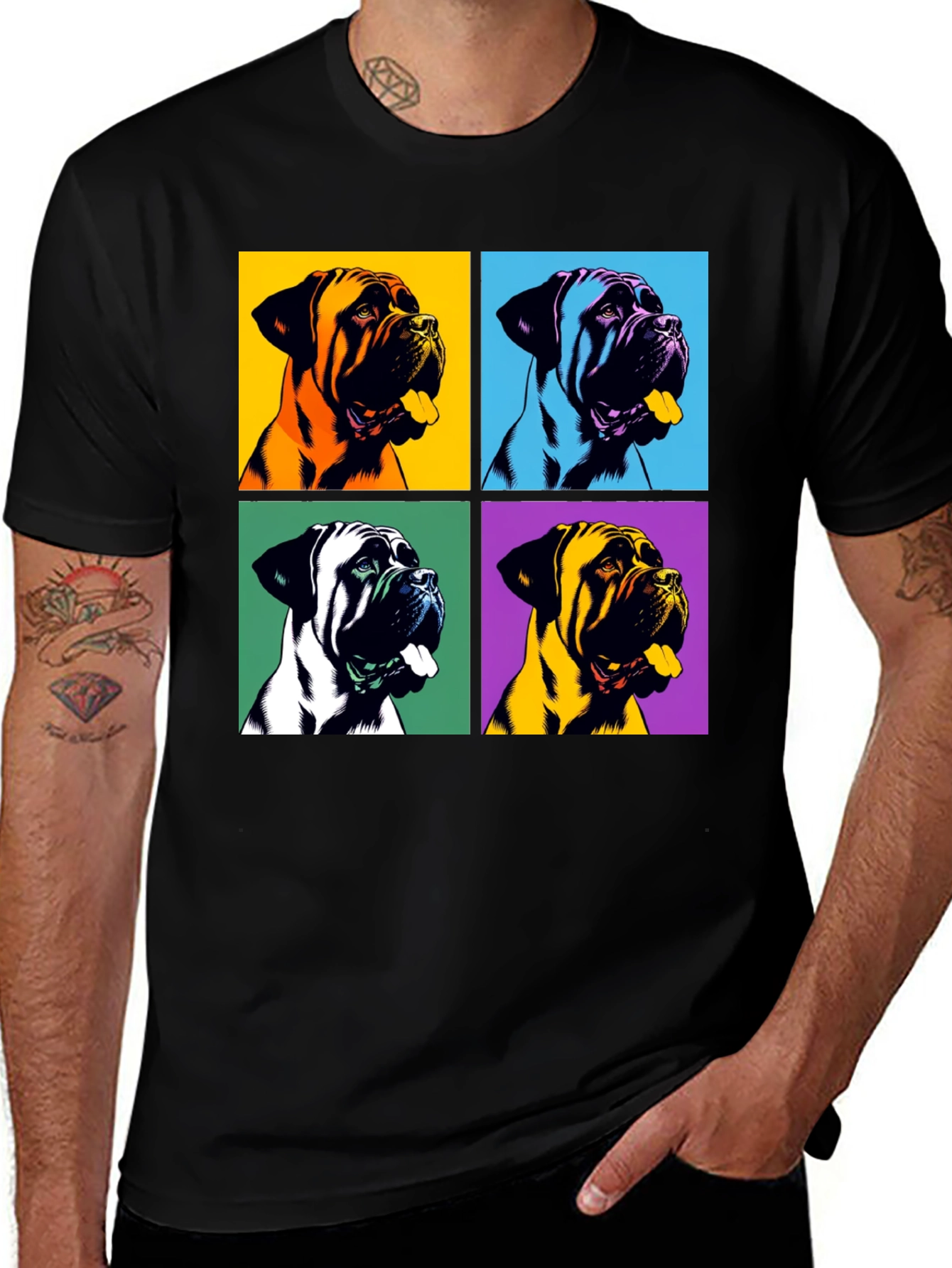 Variant 2 of Pop Art Dog Graphic Tee - Trendy Canine Lover's Shirt