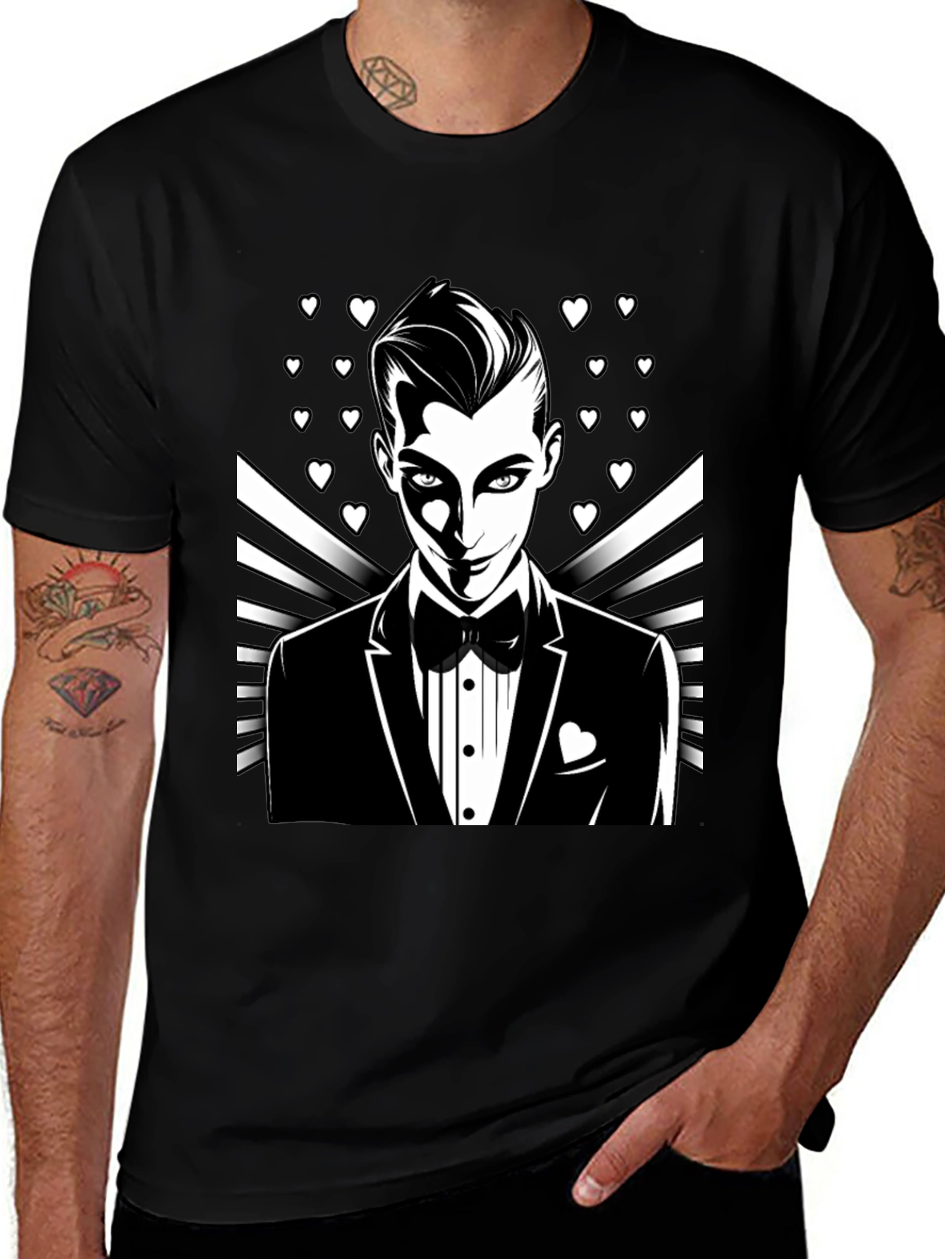 Variant 8 of Joker Tuxedo Black Graphic Tee