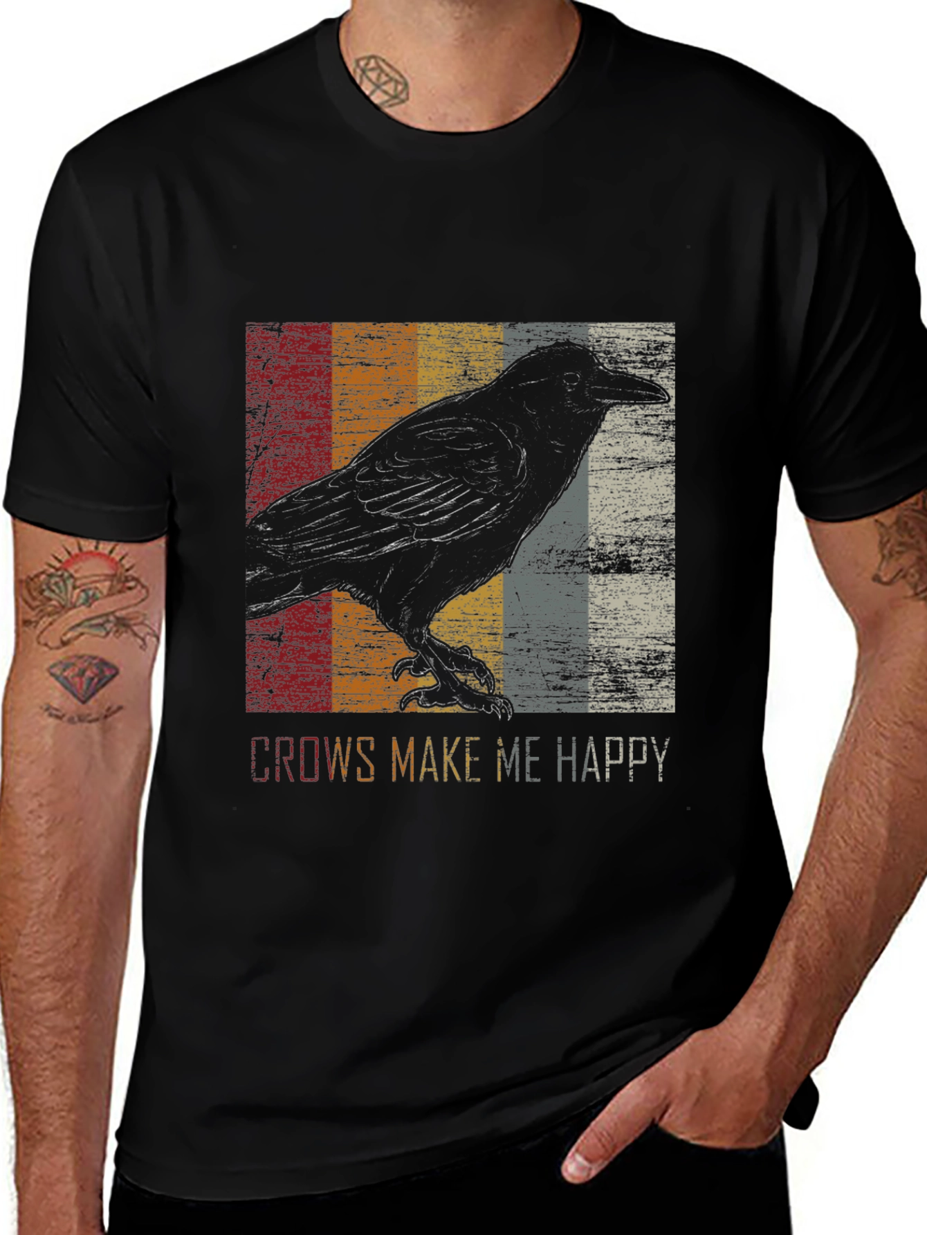 Variant 26 of Crows Make Me Happy T-Shirt - Raven Graphic Tee