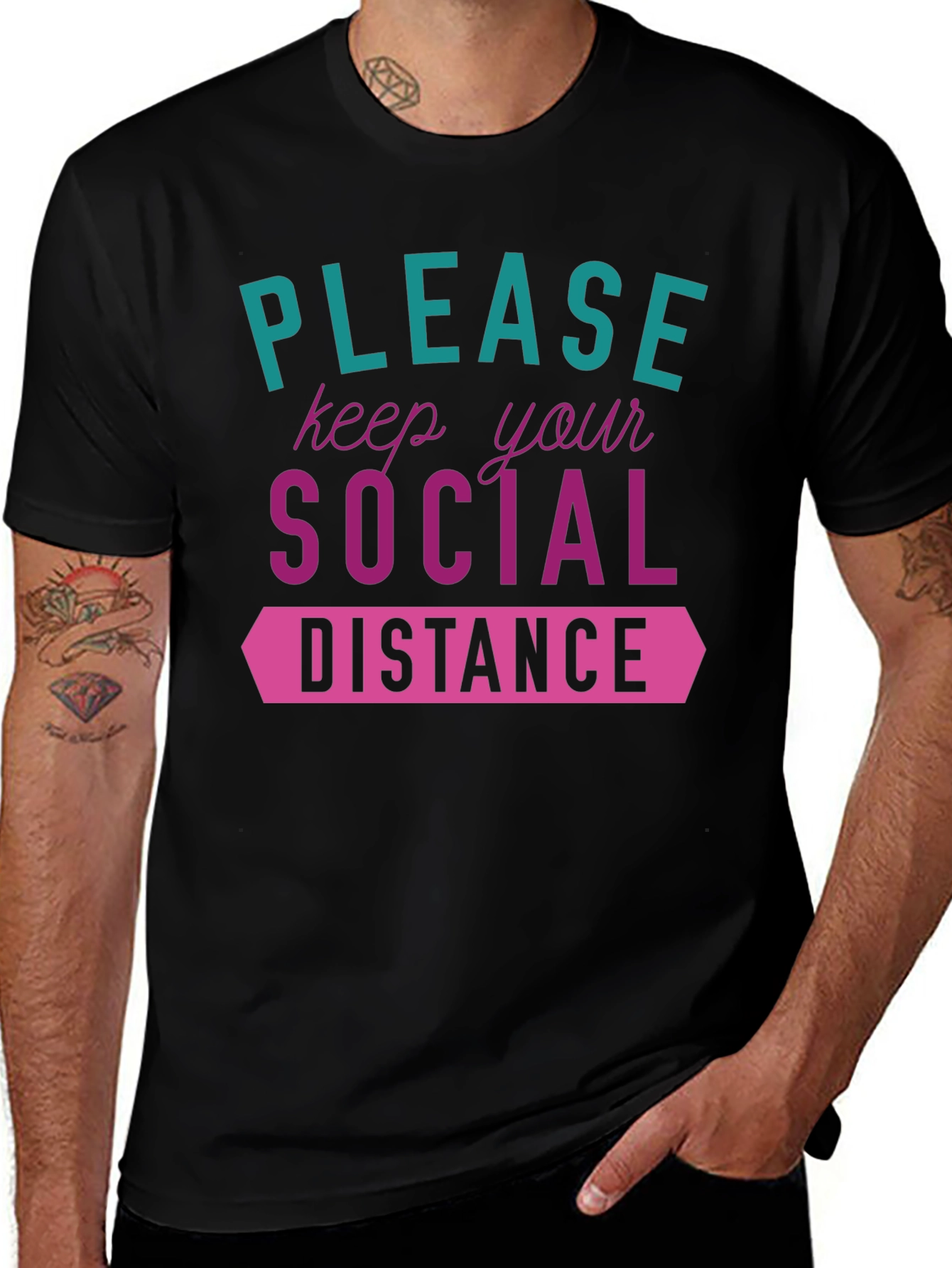 Variant 25 of Social Distance Graphic Tee - Stylish & Safe!