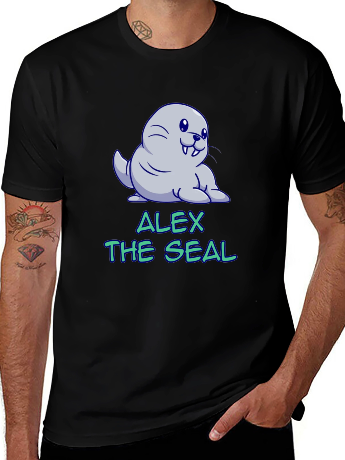 Variant 13 of Alex The Seal T-Shirt - Cute Cartoon Design