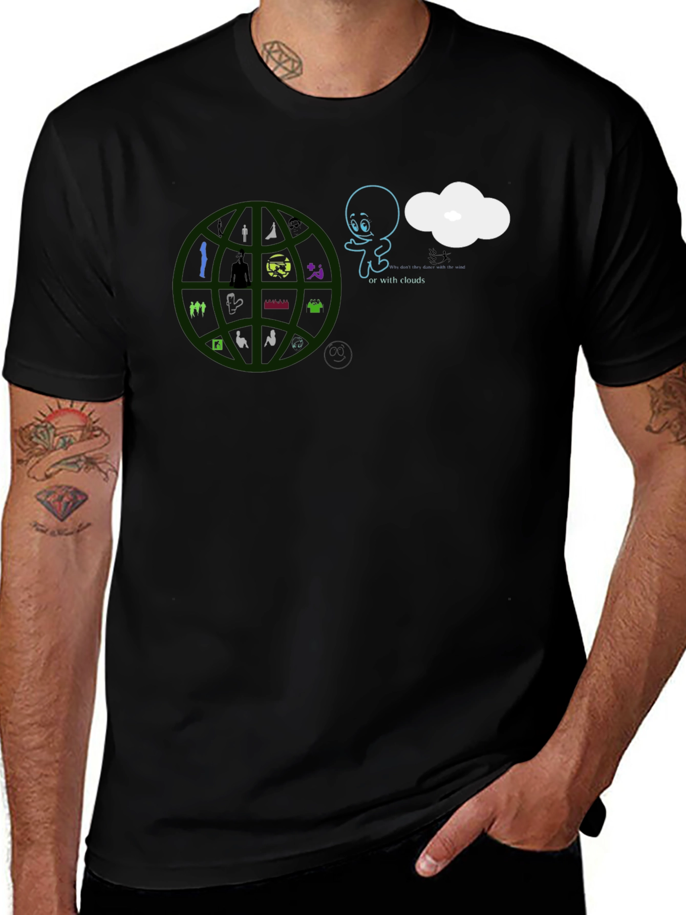 Variant 4 of Graphic Print T-Shirt - "or with clouds"