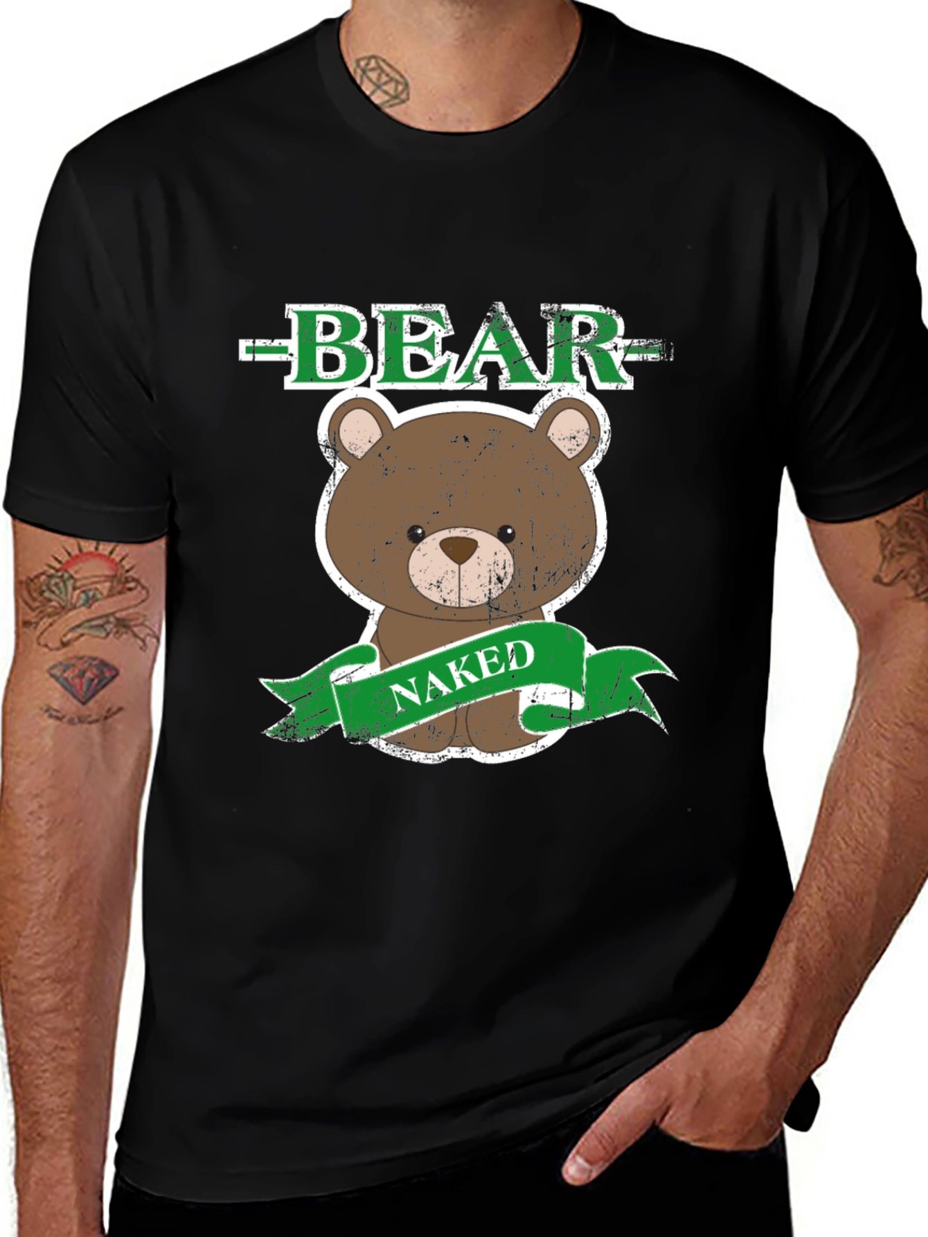 Variant 23 of Bear Naked T-Shirt - Funny Graphic Tee