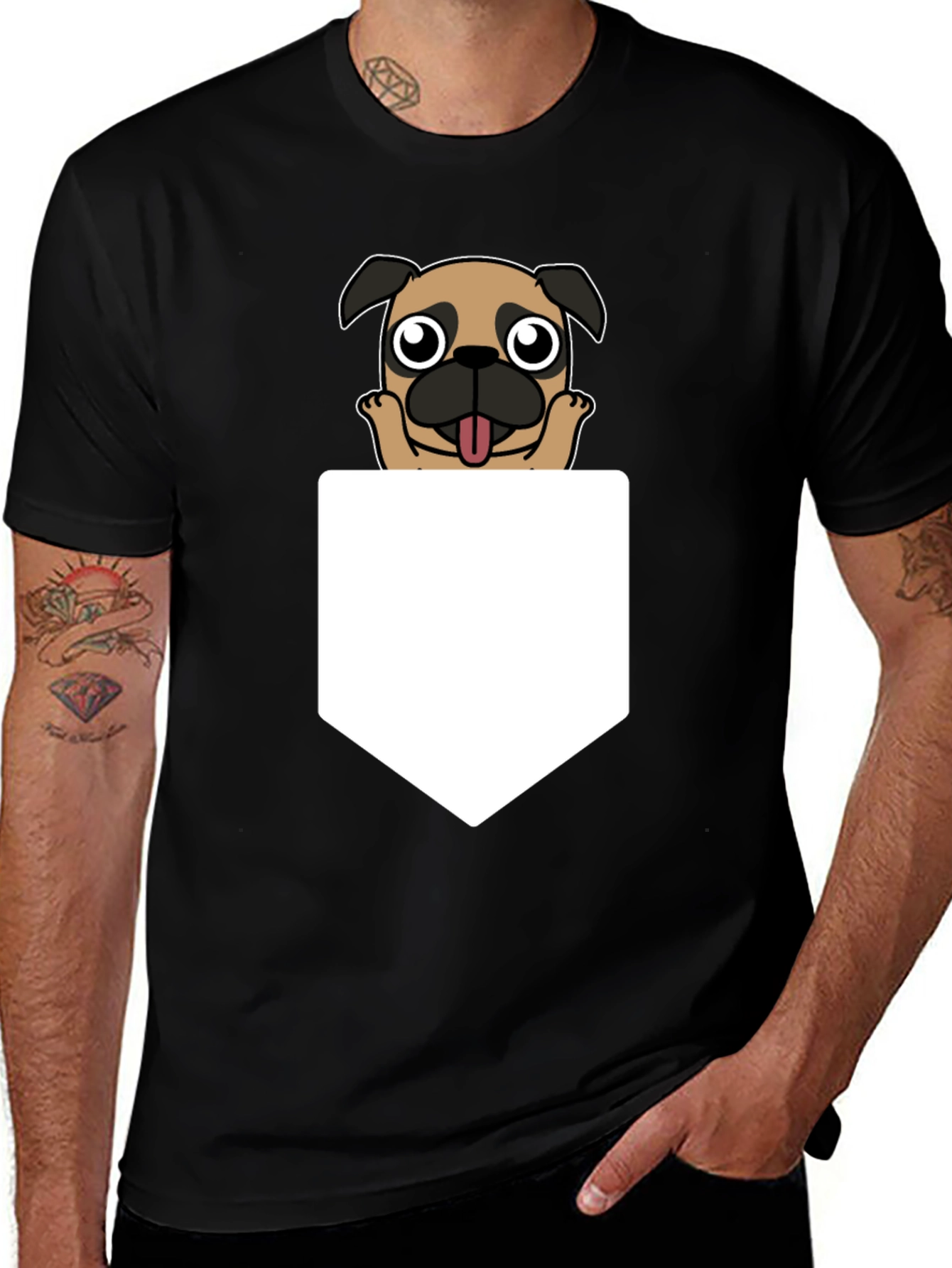 Variant 5 of Pug in Pocket Graphic Tee
