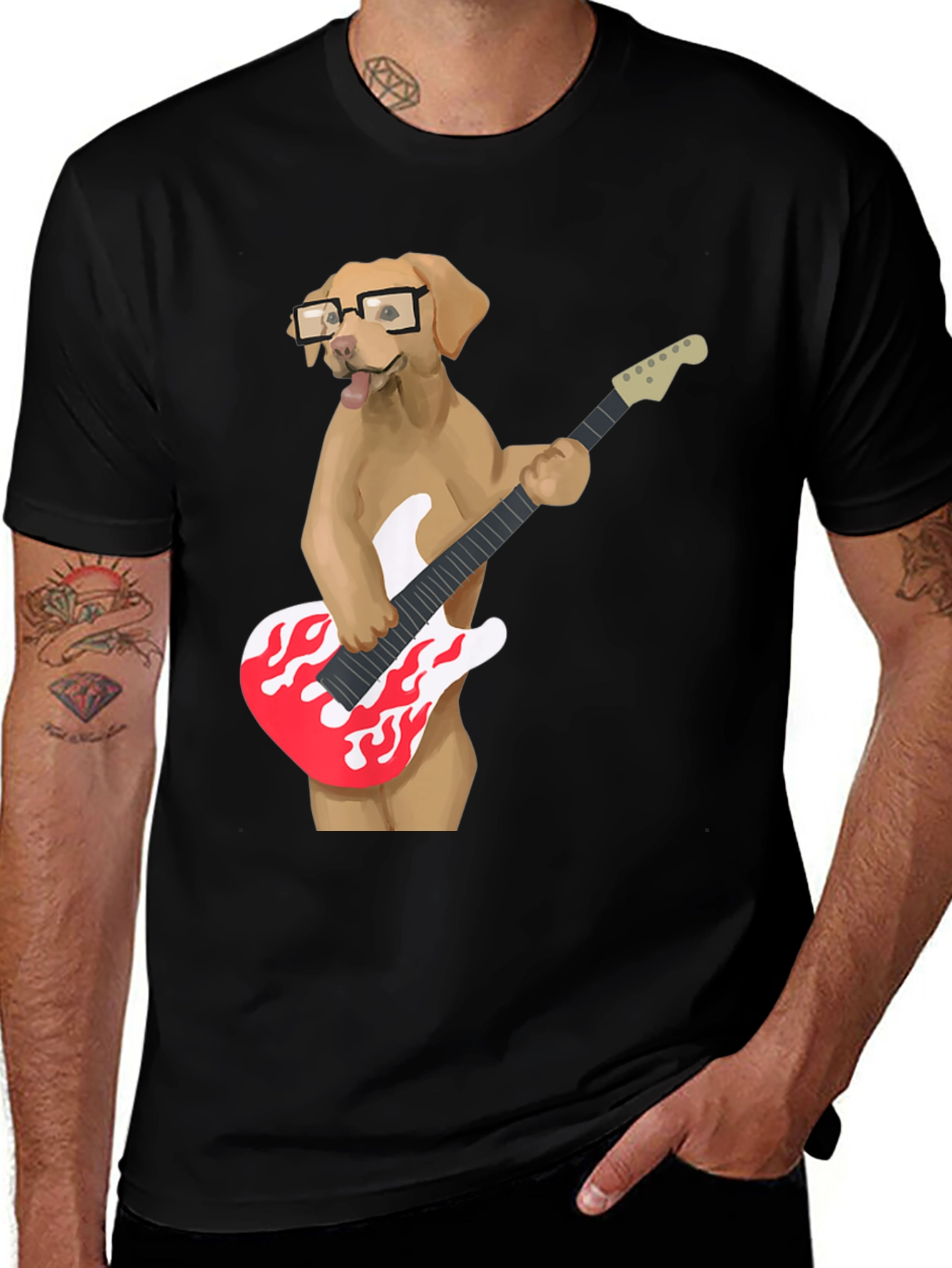 Variant 6 of Dog Guitarist Graphic T-Shirt