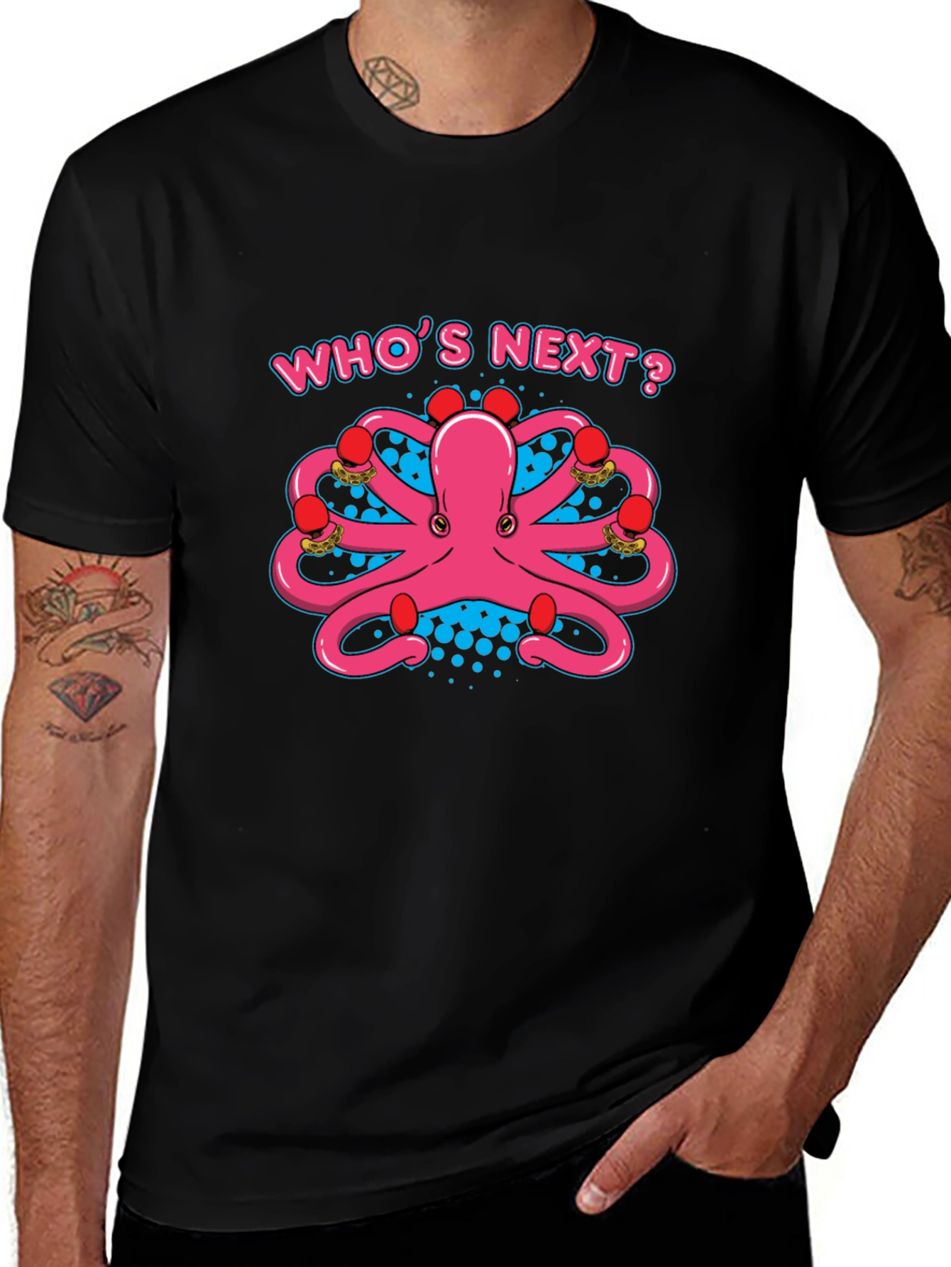 Variant 25 of Octopus Boxer T-Shirt: "Who's Next?" Punchy Style