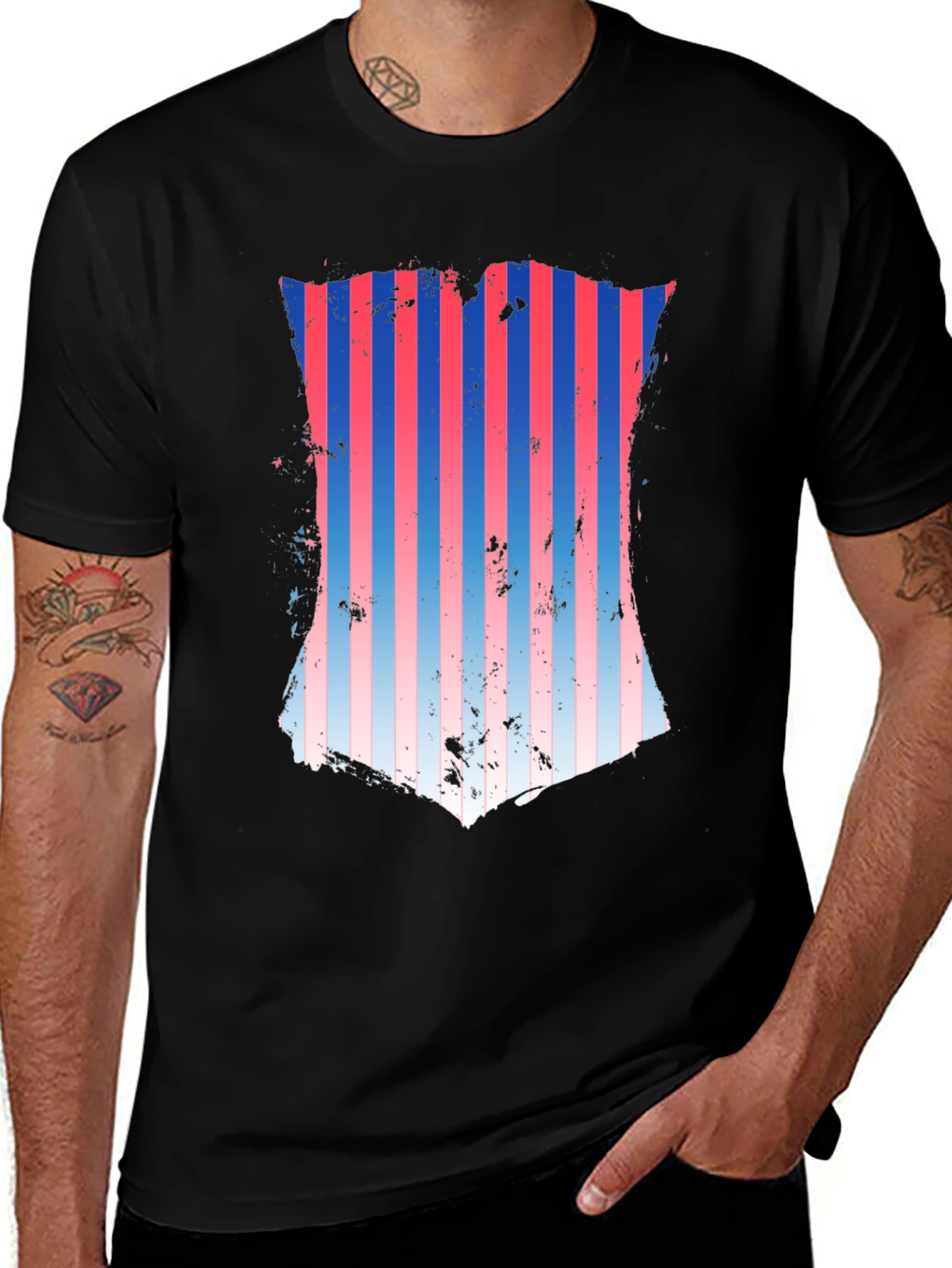 Variant 23 of Striped Shield Graphic Tee