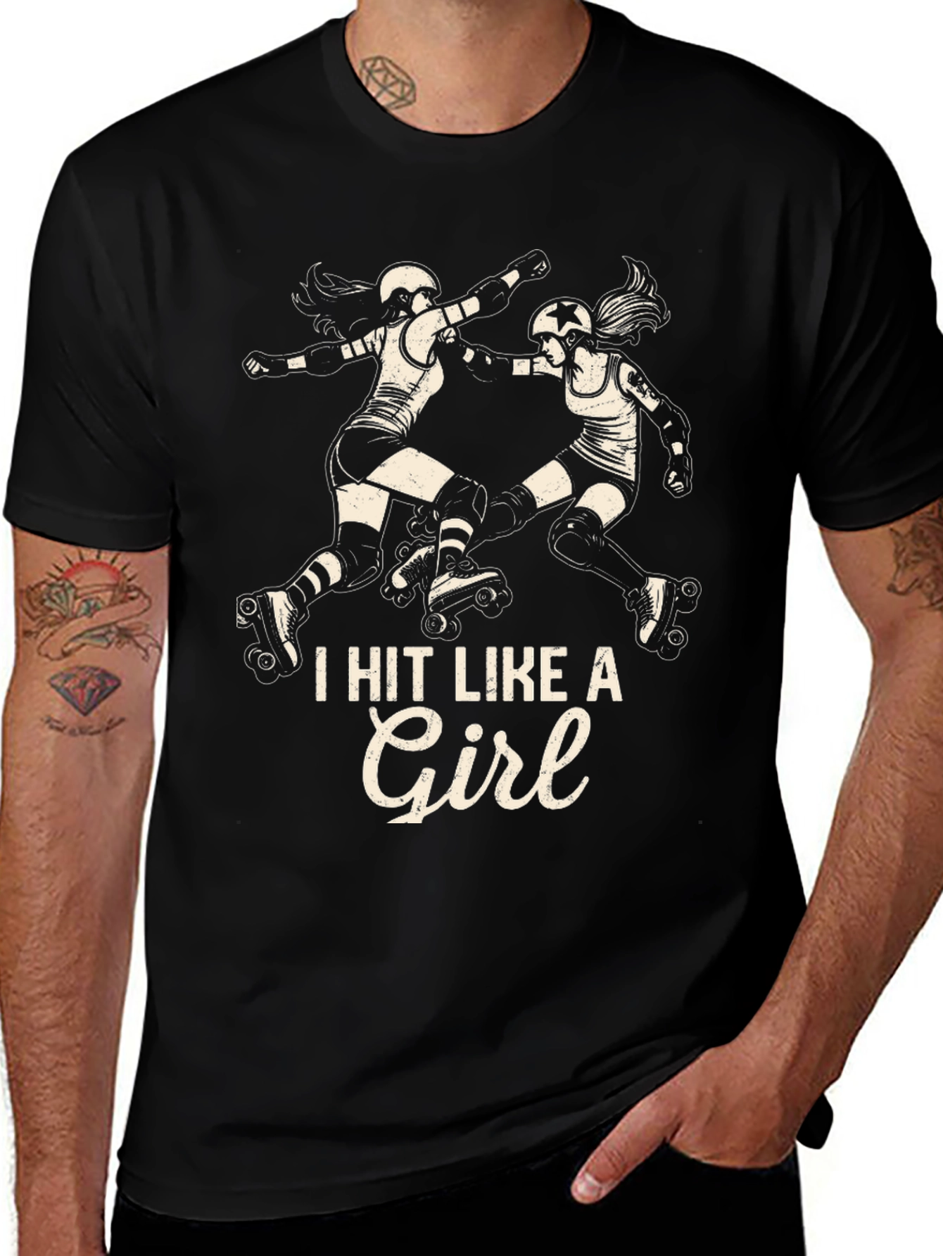 I Hit Like A Girl Roller Derby Graphic Tee