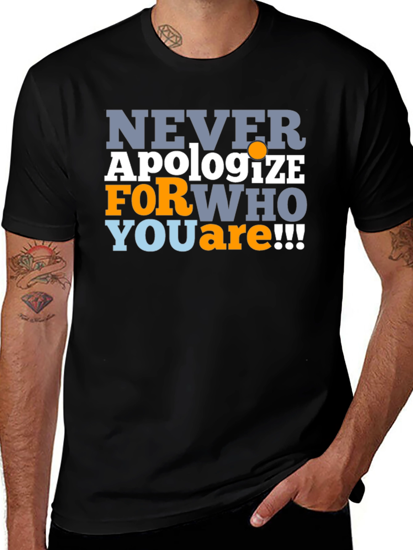 Variant 30 of Never Apologize Men's Graphic T-Shirt