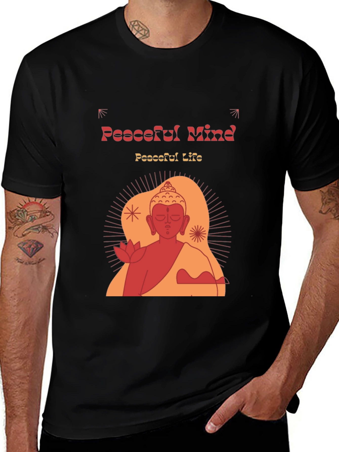 Peaceful Mind Buddha Graphic T-Shirt