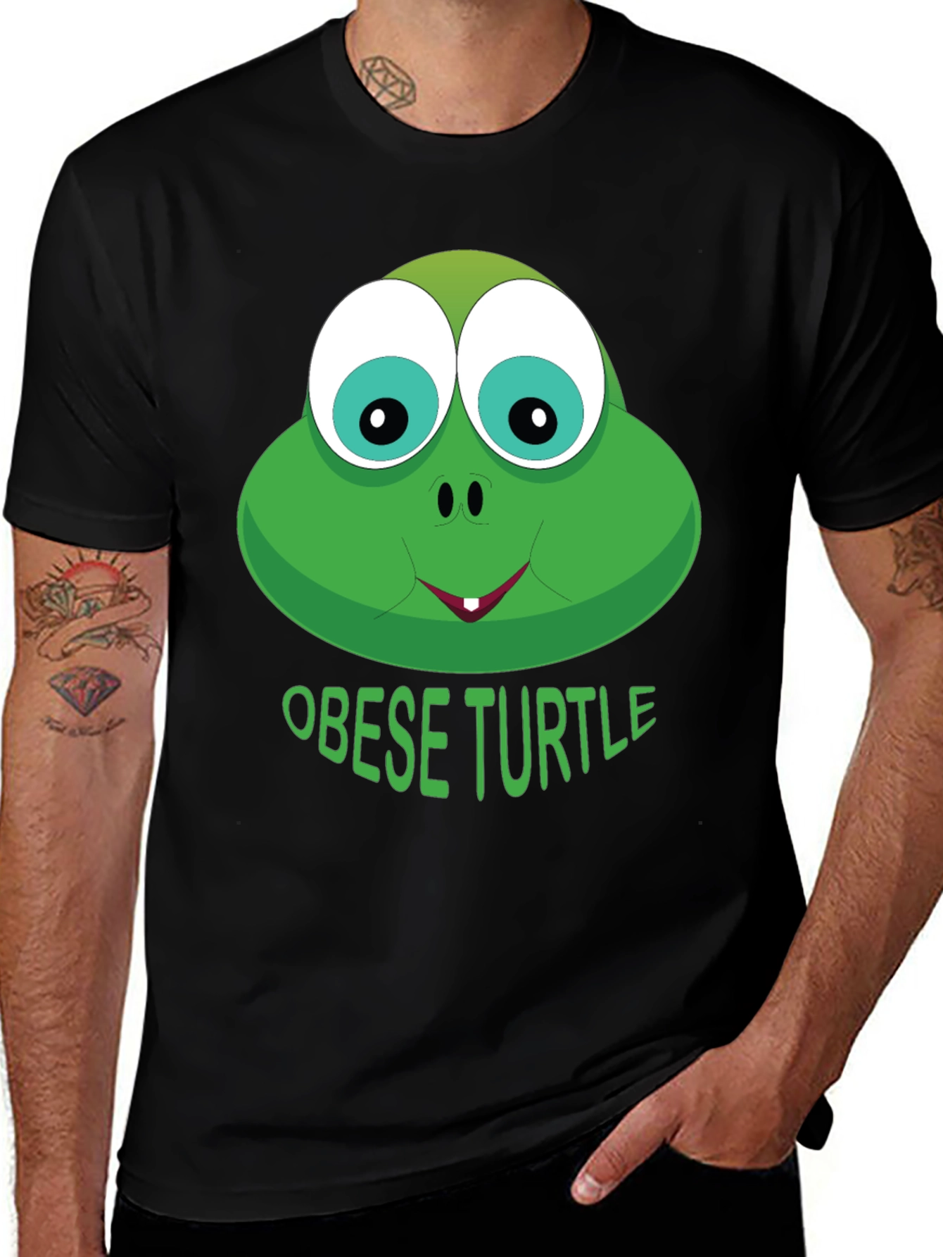 Variant 18 of Obese Turtle Graphic Tee - Funny Cartoon Animal T-Shirt
