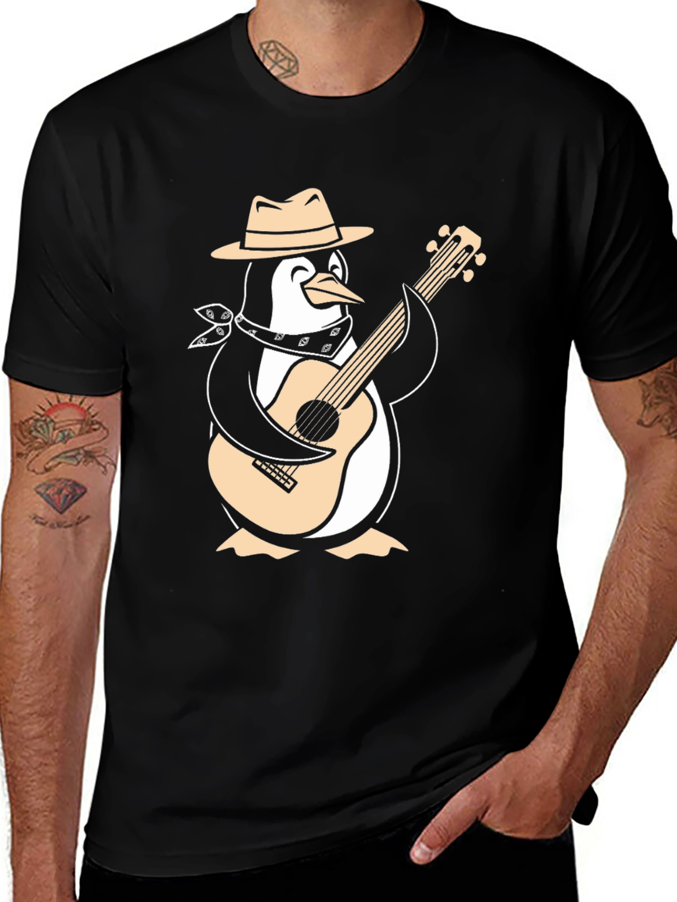 Variant 10 of Penguin Guitarist Graphic Tee
