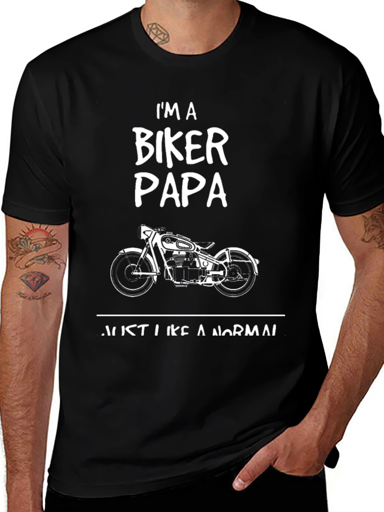 I'm a Biker Papa Graphic Tee - Motorcycle Dad Shirt