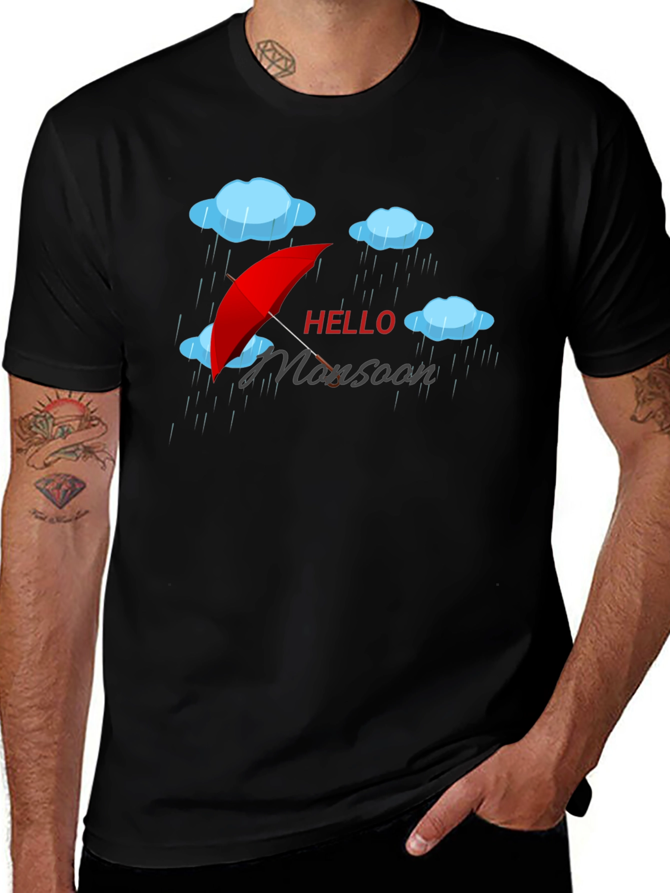 Variant 13 of Hello Monsoon Black Graphic T-Shirt