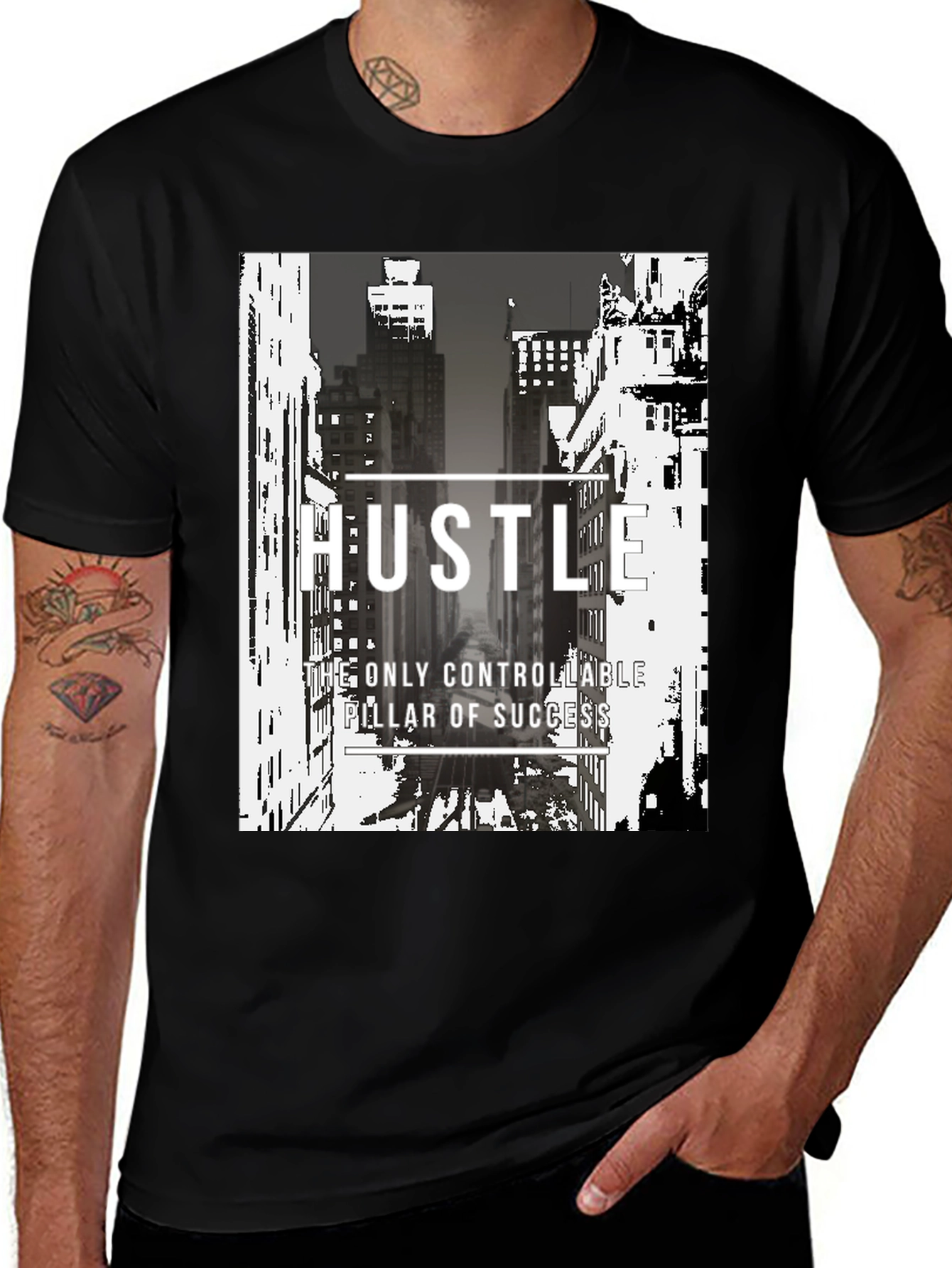 Variant 5 of Hustle Graphic T-Shirt - Motivational Streetwear