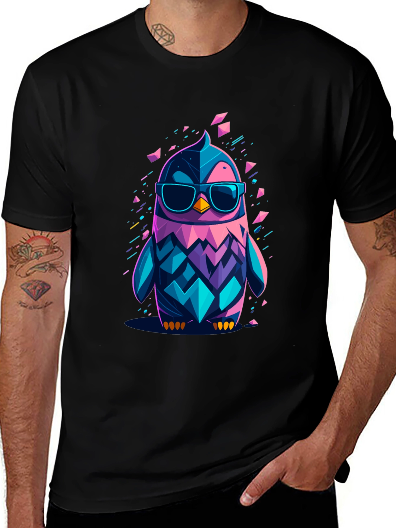 Variant 16 of Cool Geometric Penguin Graphic T-Shirt