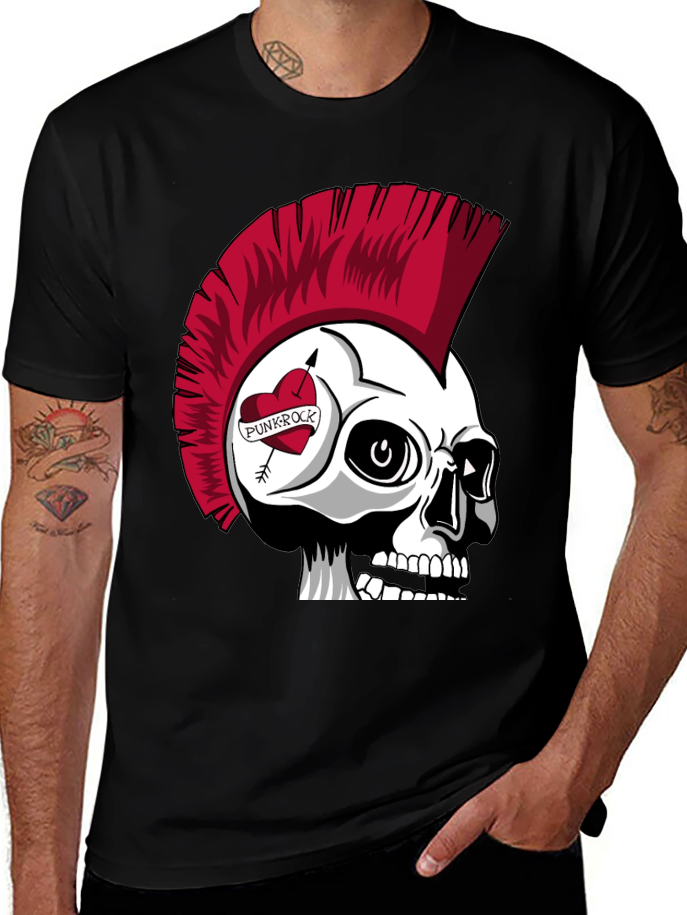 Variant 28 of Punk Rock Skull Graphic Tee - Bold Statement T-Shirt