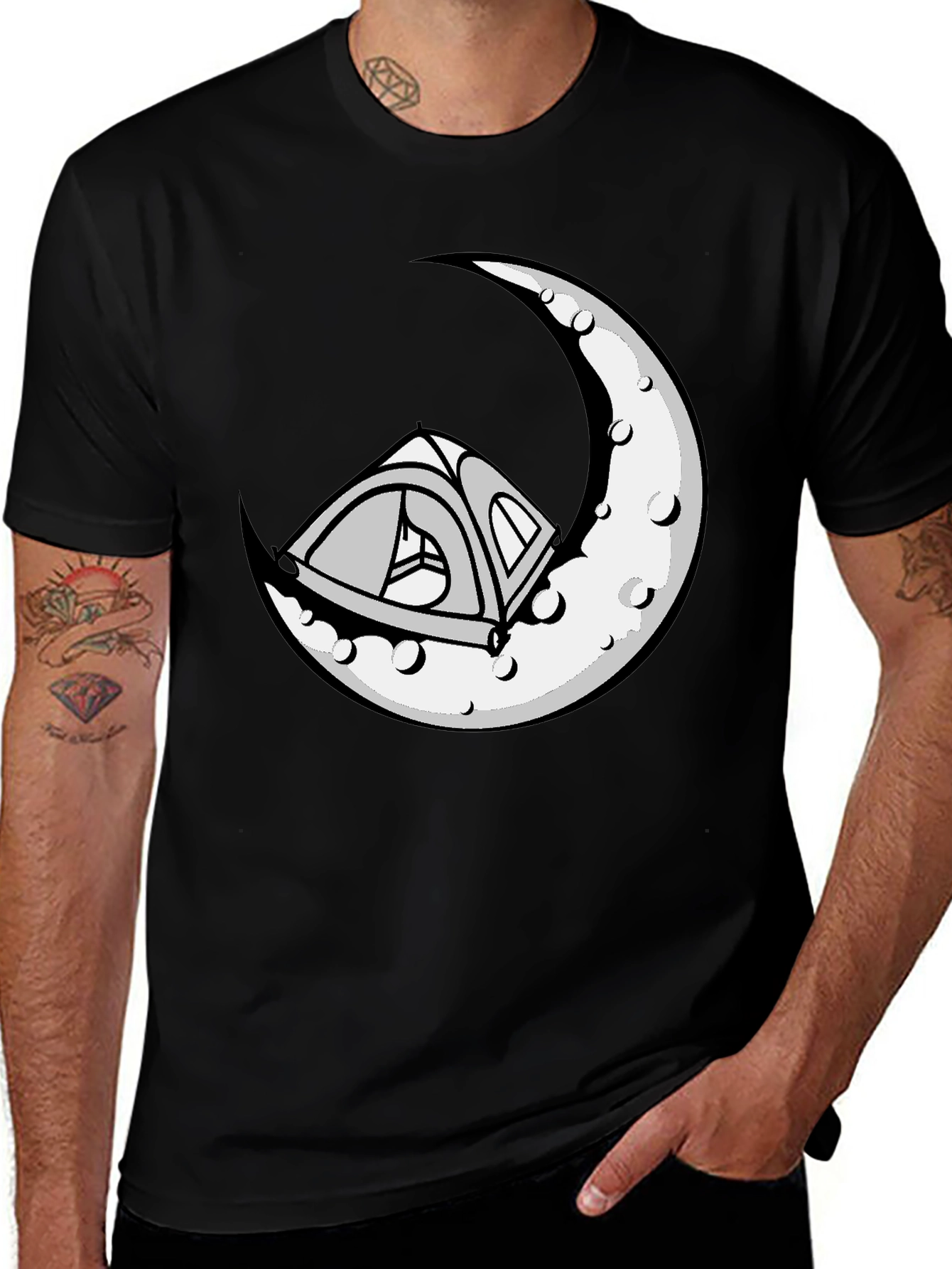 Variant 12 of Camping Moon T-Shirt - Adventure Awaits!