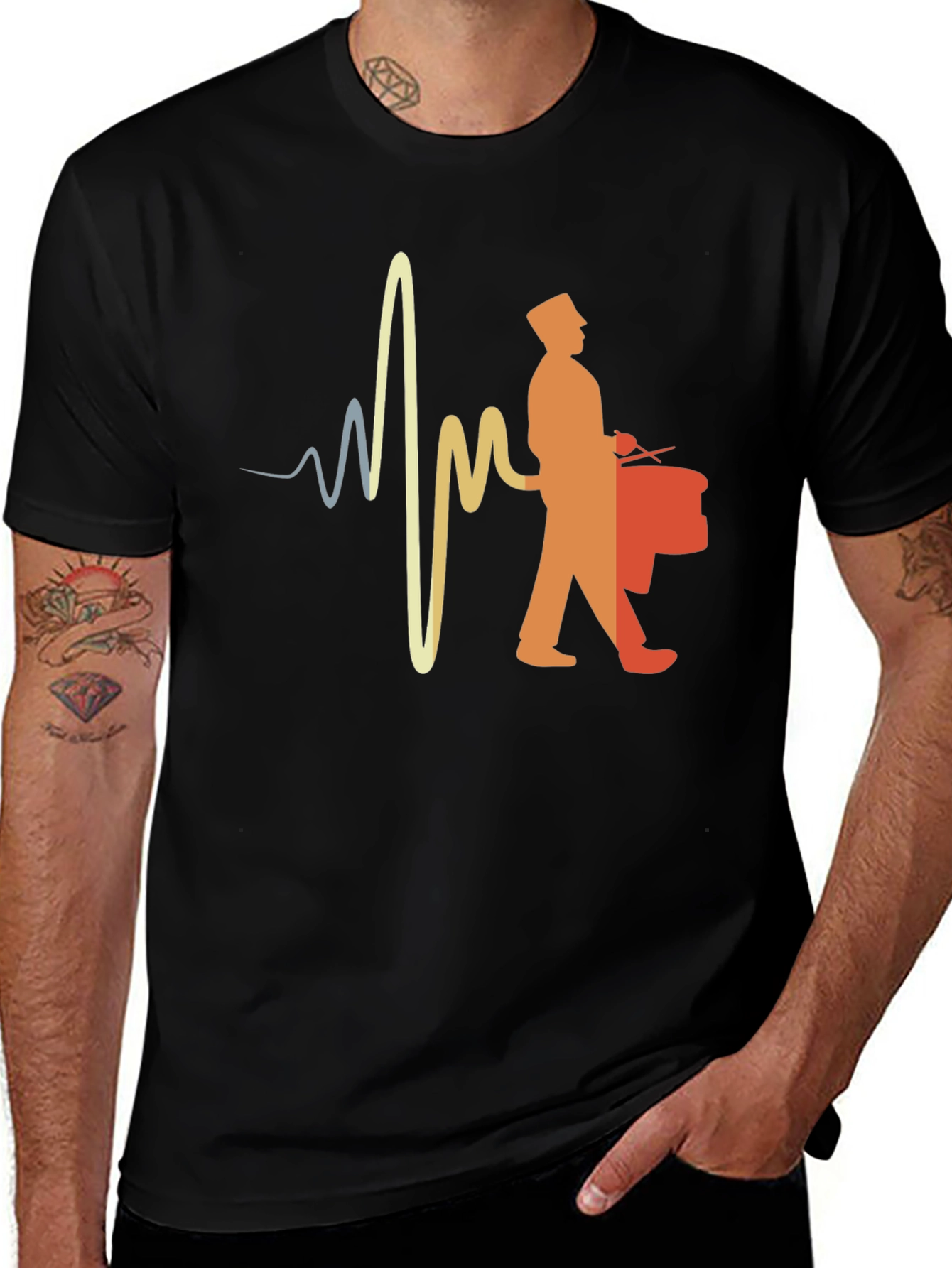 Variant 26 of Drumline Heartbeat T-Shirt - Music Lover Tee