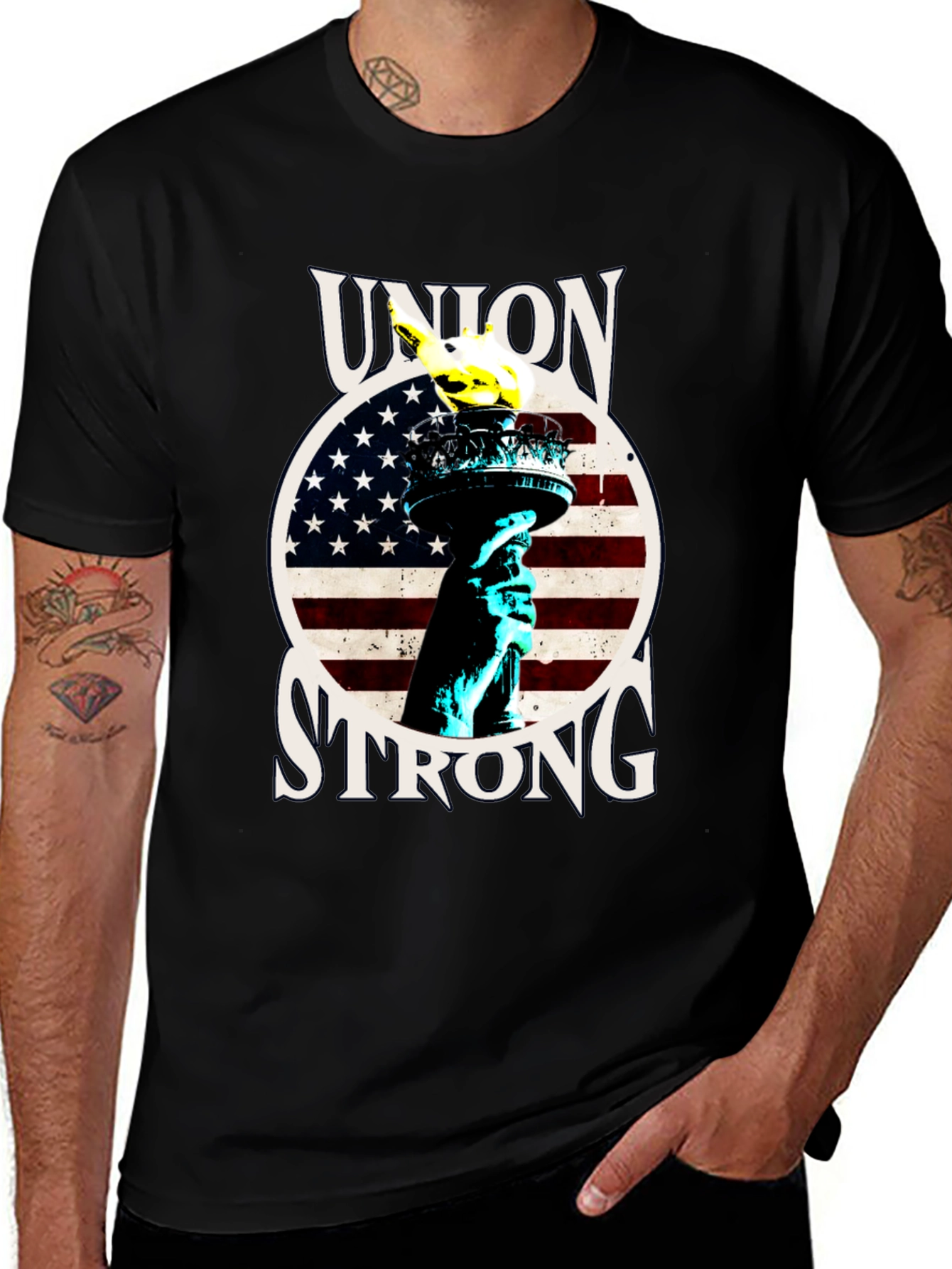 Variant 17 of Union Strong Graphic Tee - Statue of Liberty Patriotic T-Shirt