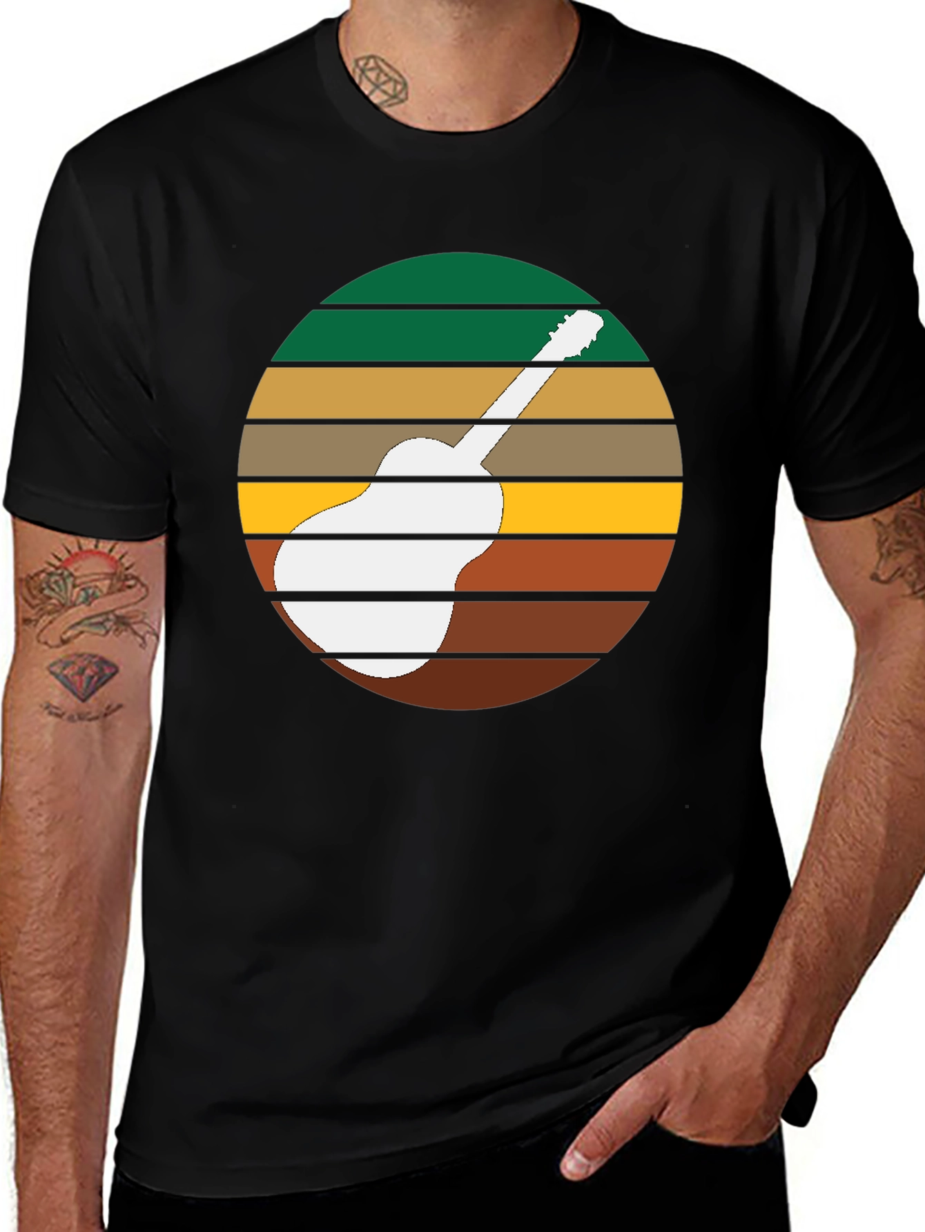 Variant 8 of Retro Guitar Sunset T-Shirt
