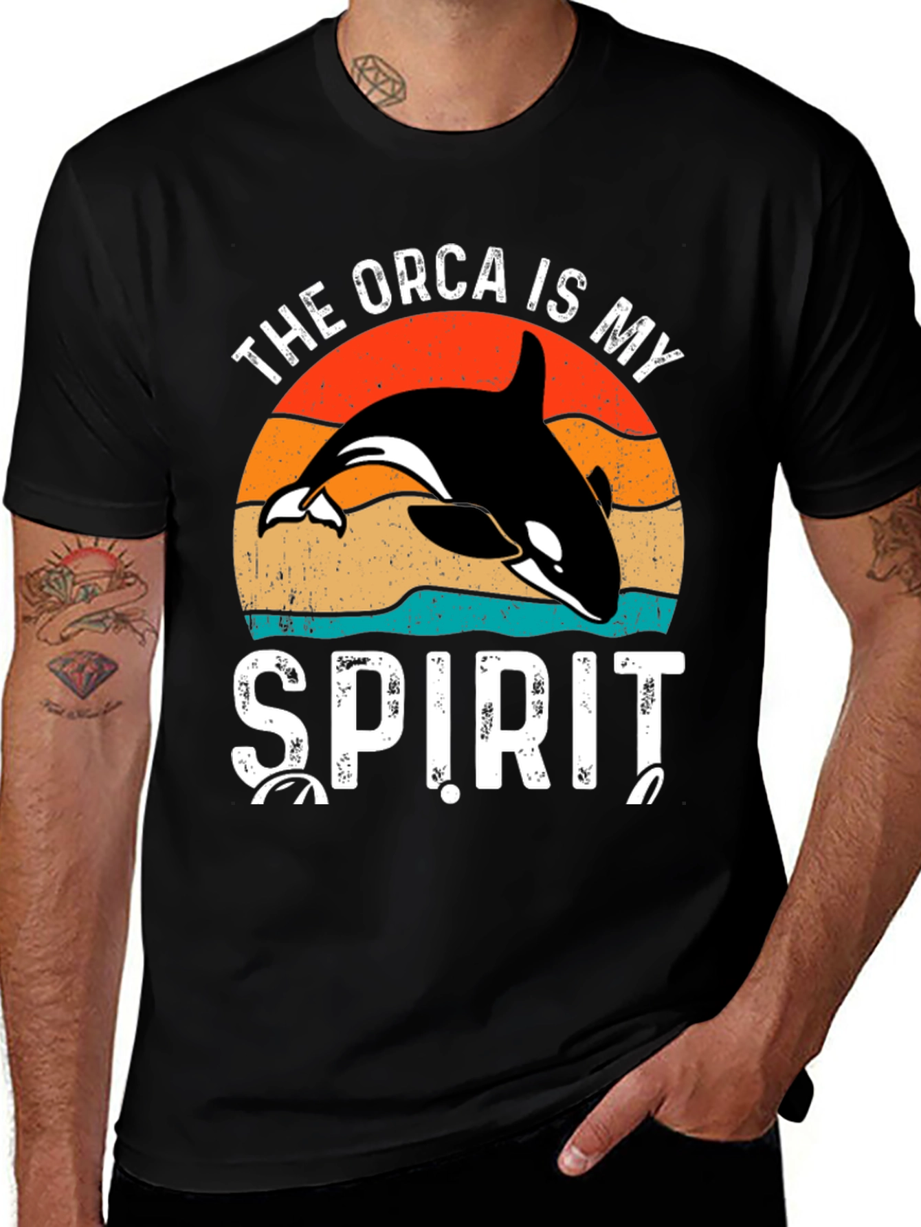 Variant 8 of Orca Spirit T-Shirt - Vintage Style Graphic Tee
