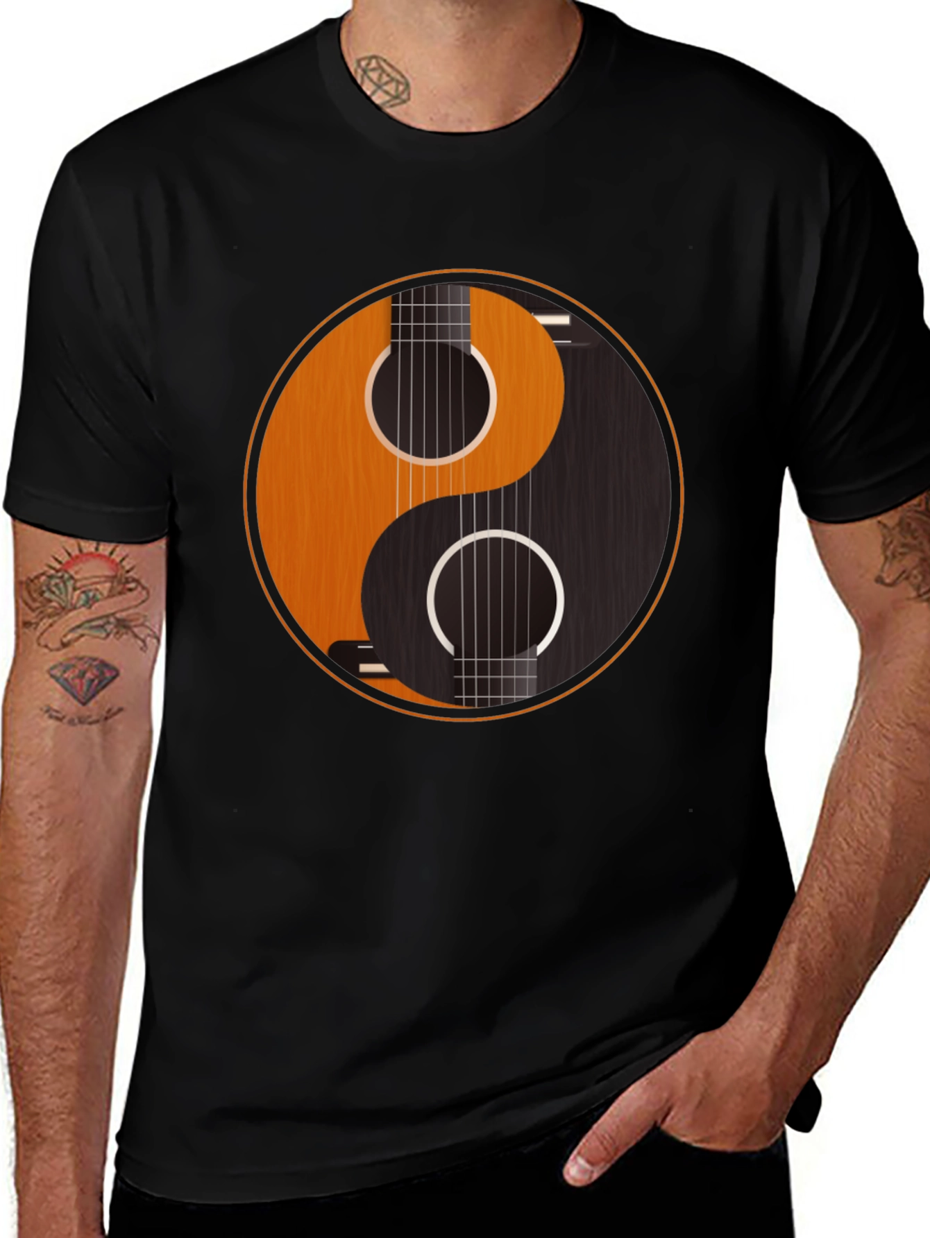 Variant 23 of Yin Yang Guitar Graphic Tee - Harmony & Music