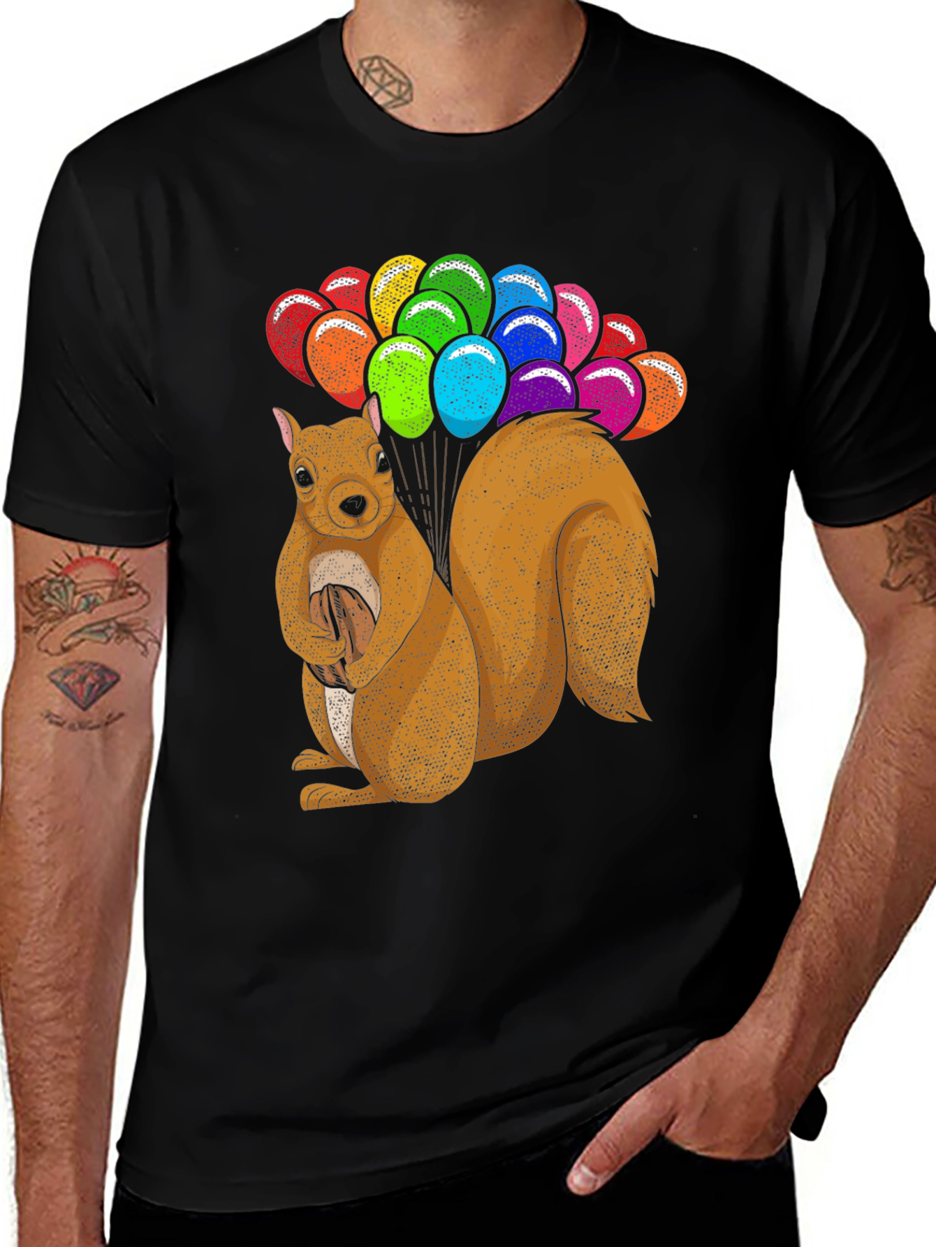 Variant 28 of Squirrel Balloons Graphic Tee - Unique Design