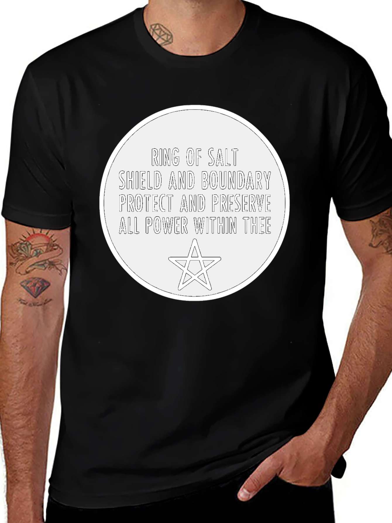 Ring of Salt Pentagram Tee - Protective Shield