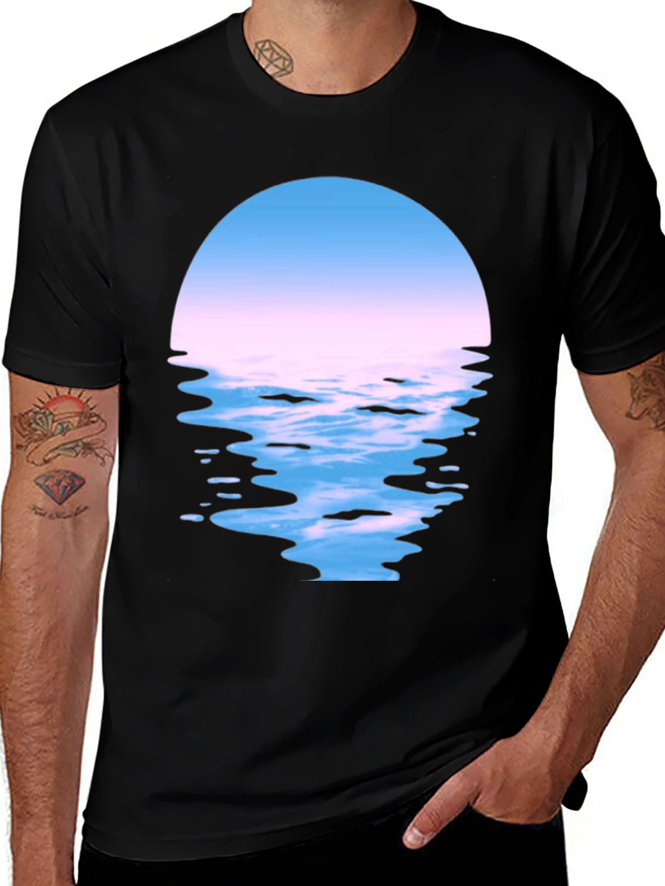 Variant 13 of Sunset Reflection Graphic Tee - Soft Cotton