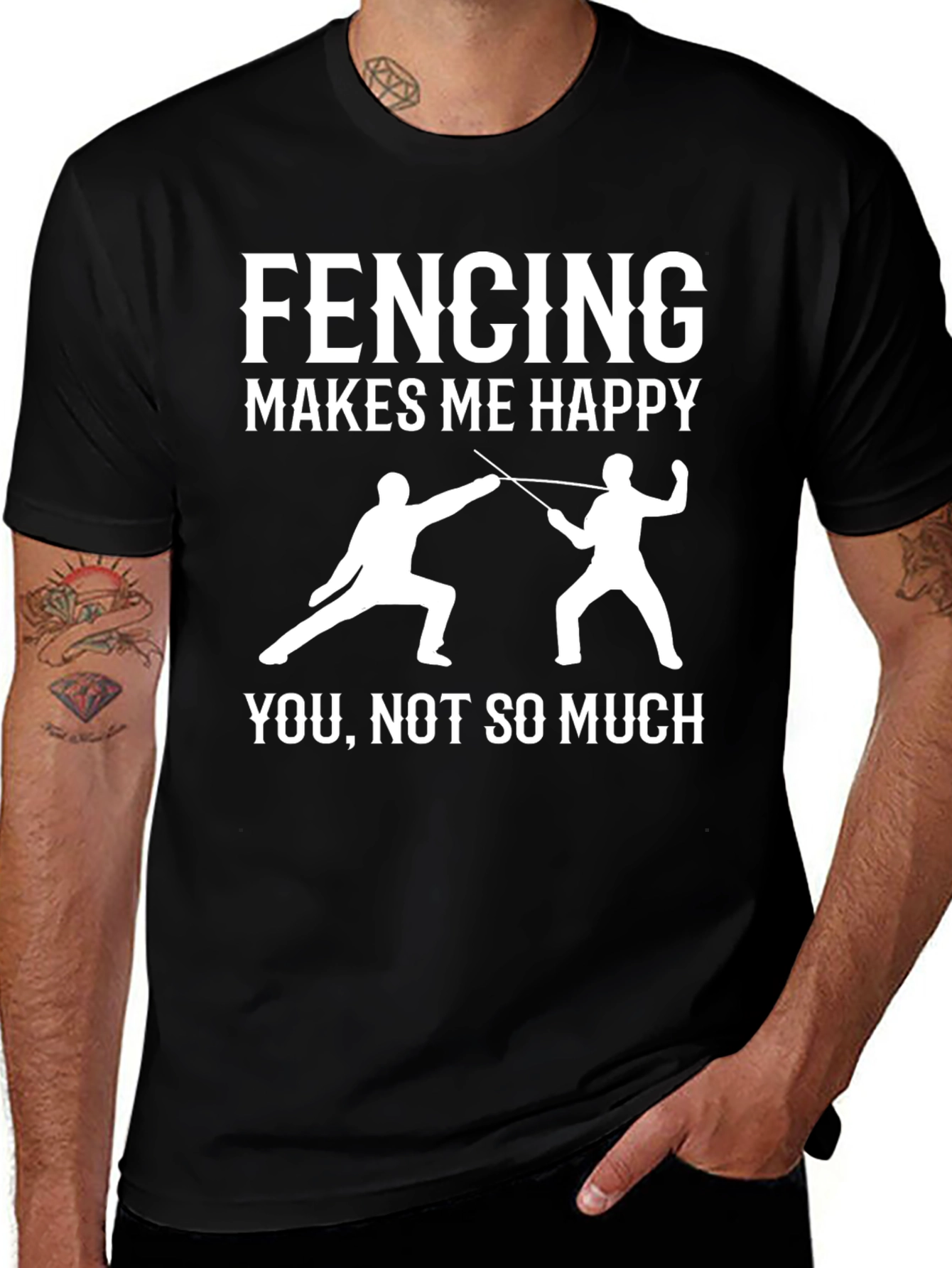 Variant 23 of Fencing Makes Me Happy T-Shirt