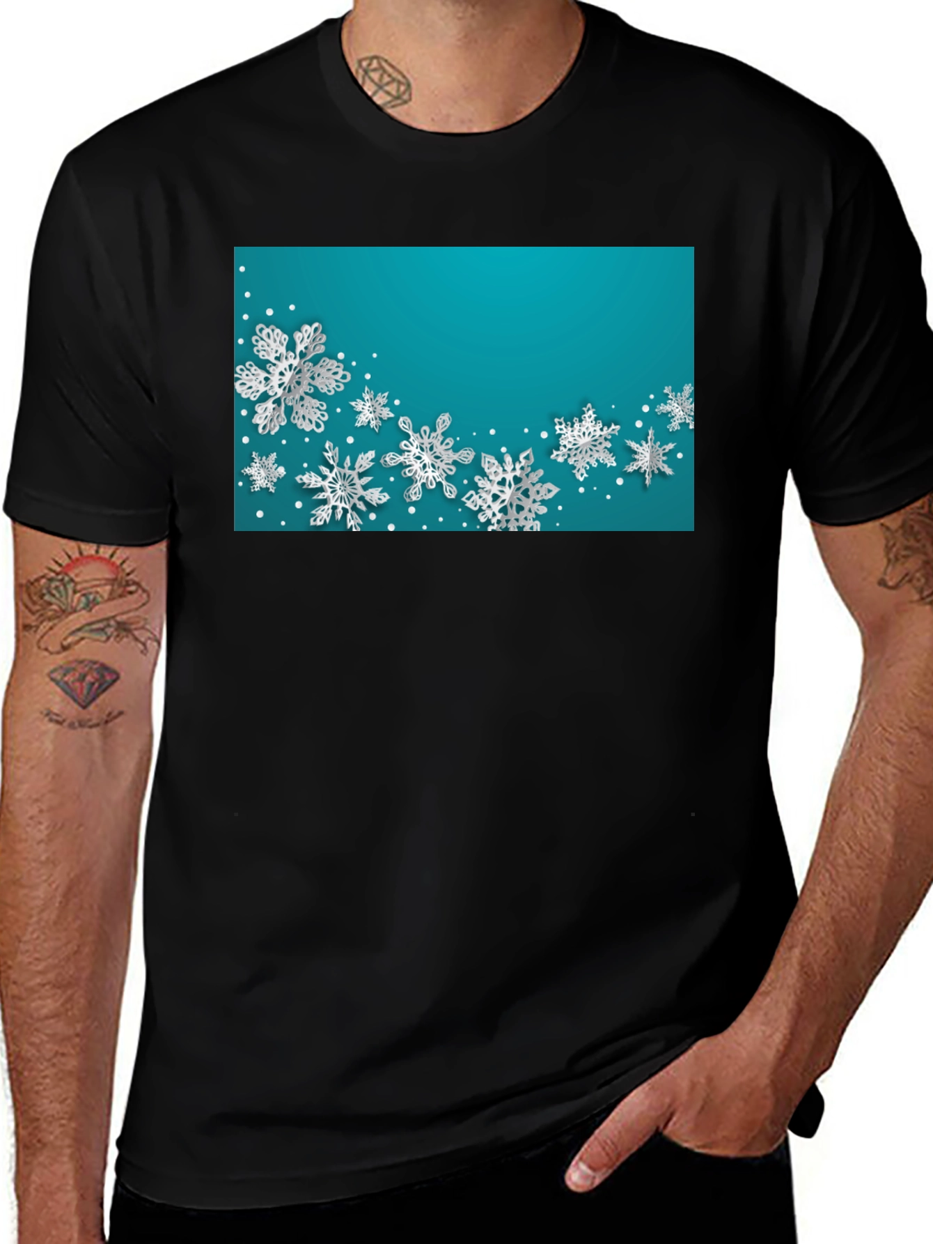 Variant 17 of Snowflake Graphic Tee - Winter Holiday Style