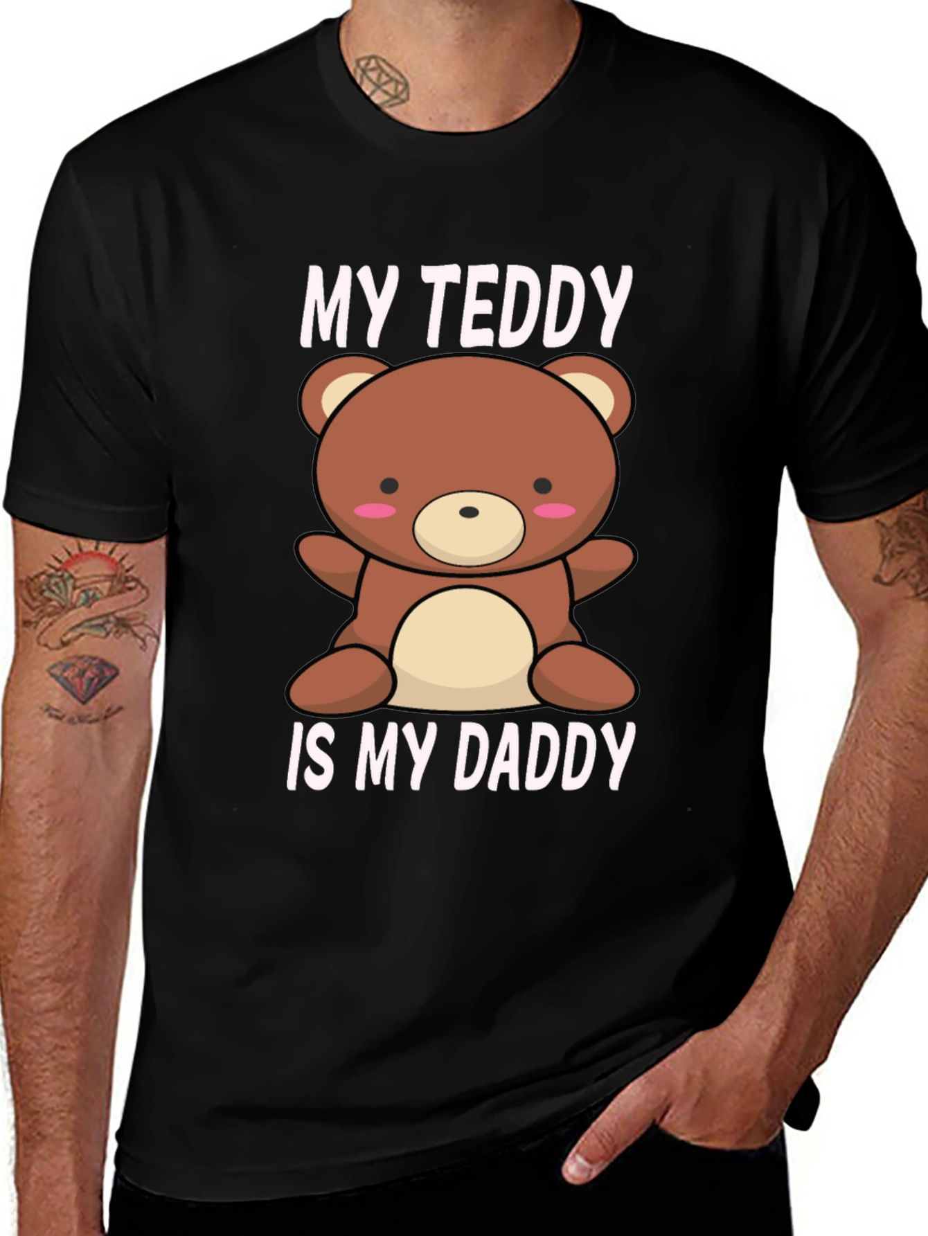Variant 12 of My Teddy Is My Daddy - Black T-Shirt
