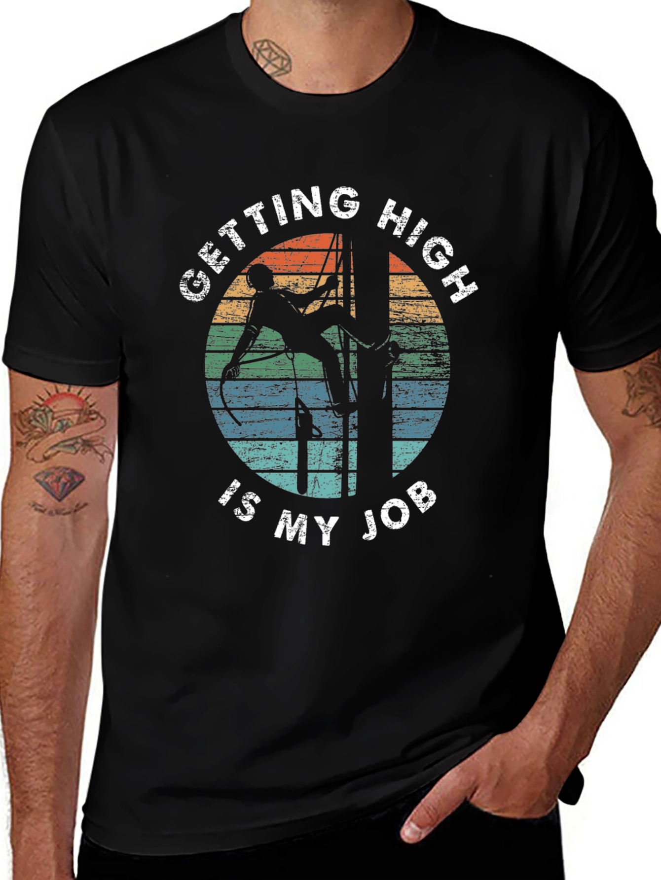 Variant 3 of Getting High Is My Job Black T-Shirt