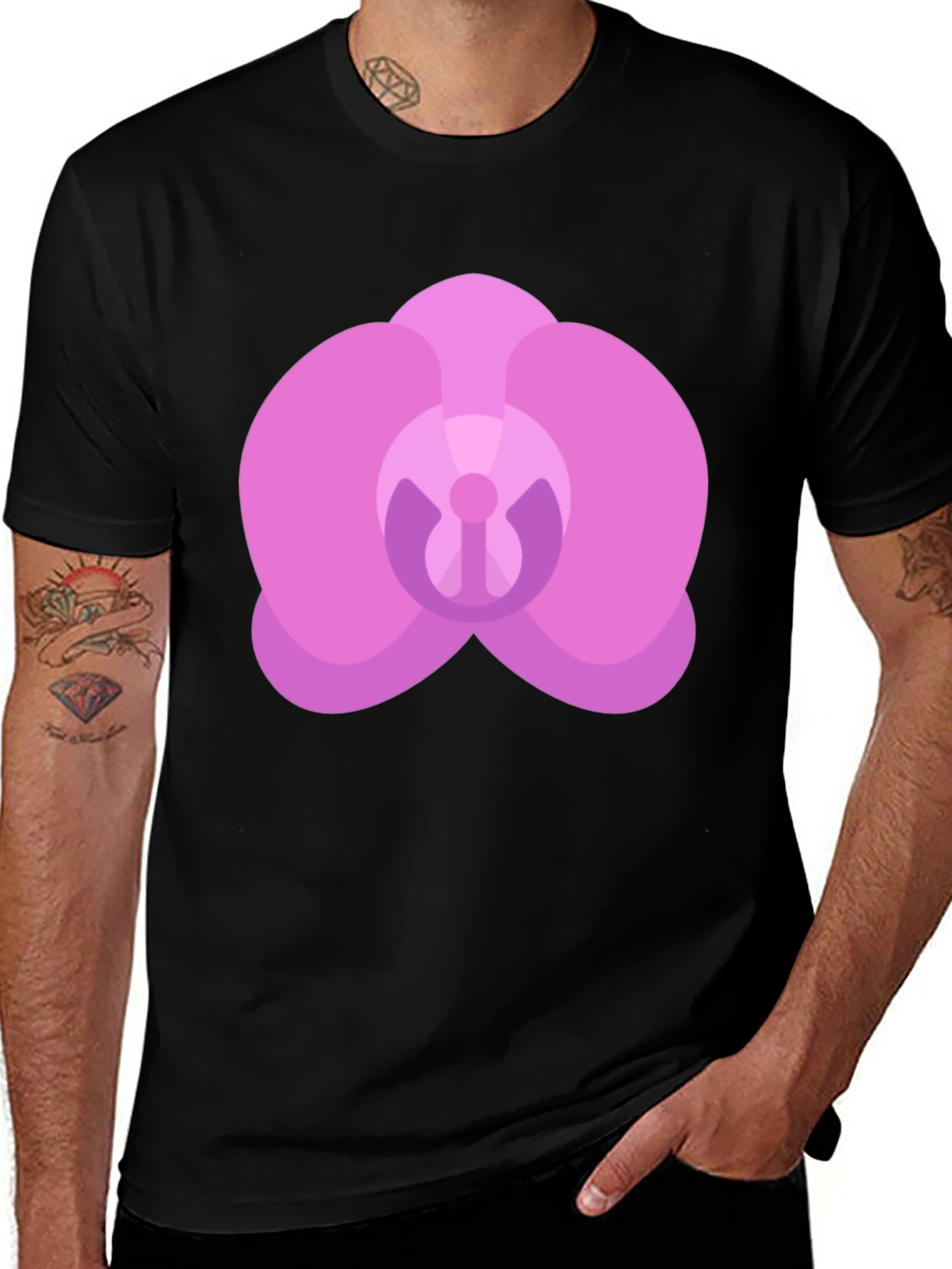 Variant 5 of Orchid Graphic Tee - Casual Comfort