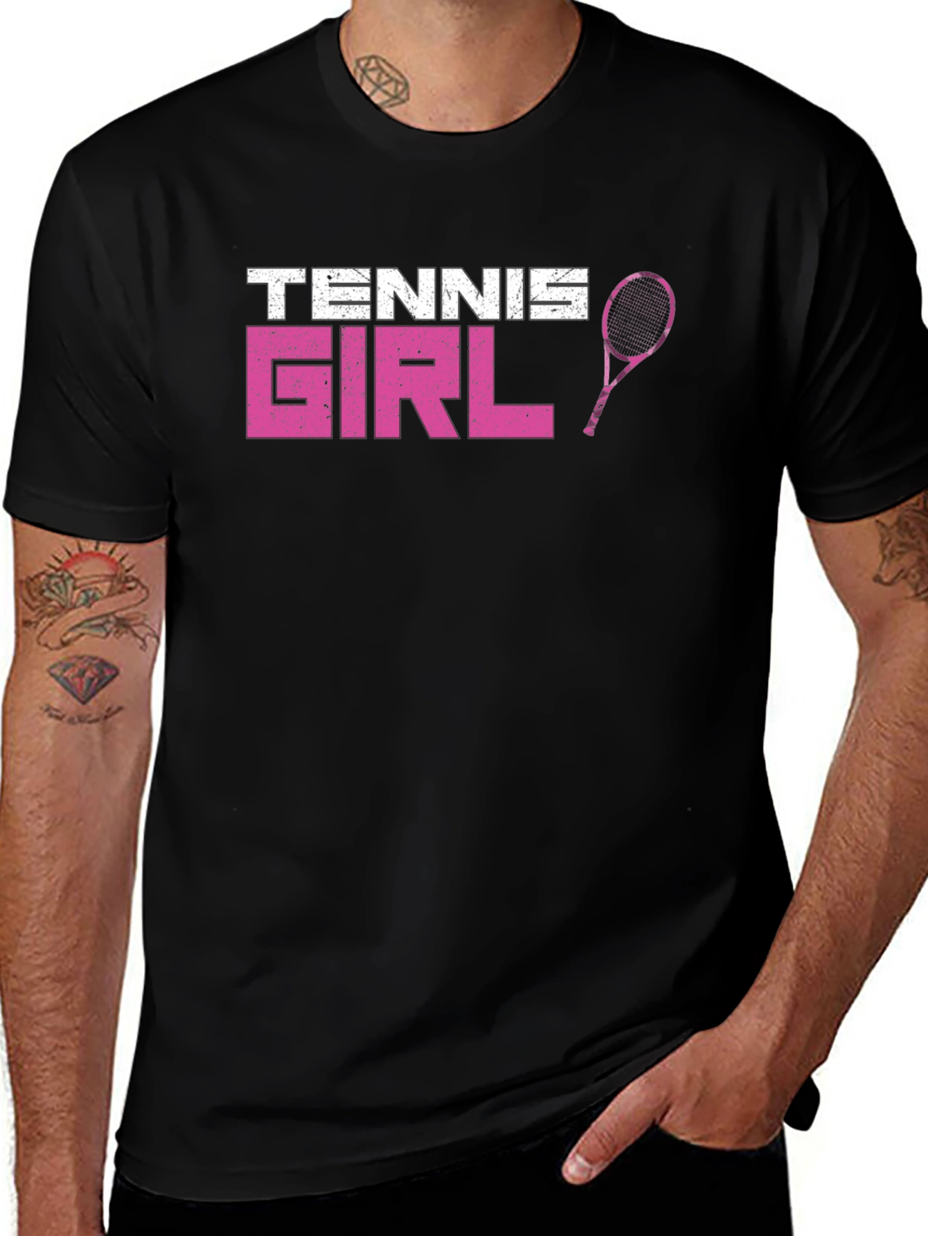 Variant 4 of Tennis Girl Graphic Tee - Perfect for Tennis Lovers