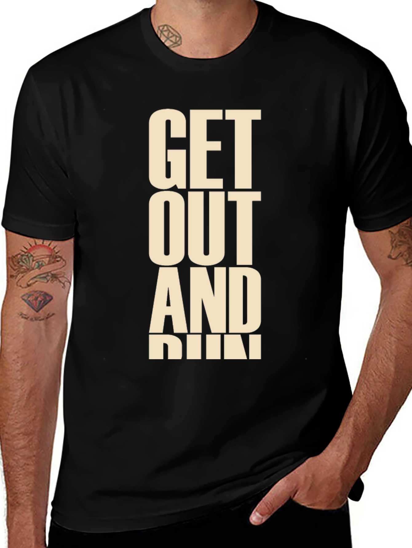 Variant 11 of Get Out and Run Black Graphic Tee