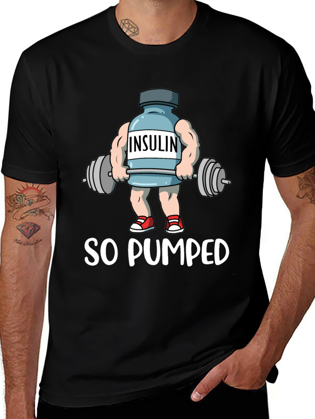 Variant 27 of So Pumped Insulin Bodybuilding Black T-Shirt