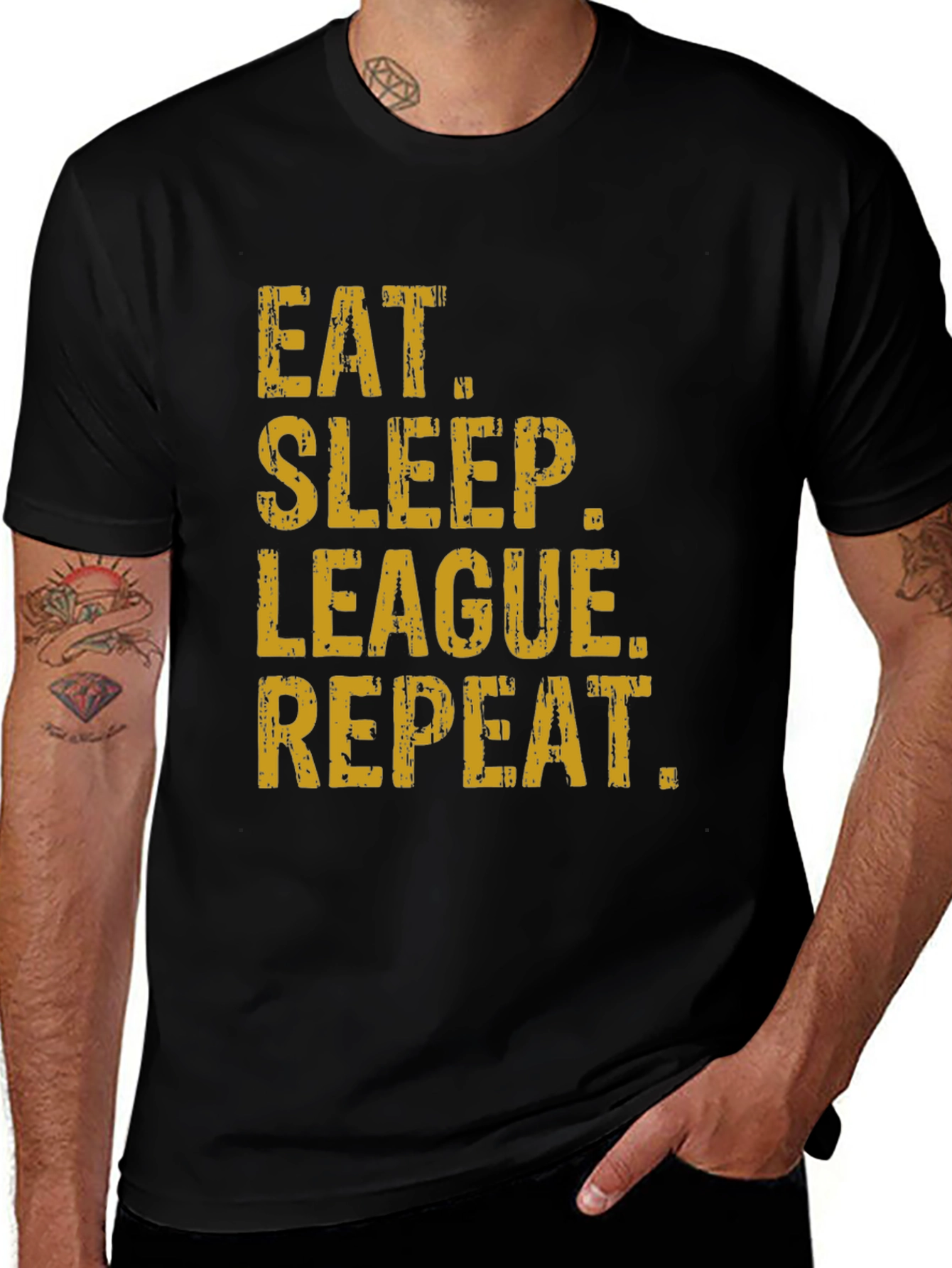 Variant 8 of Eat Sleep League Repeat Graphic Tee