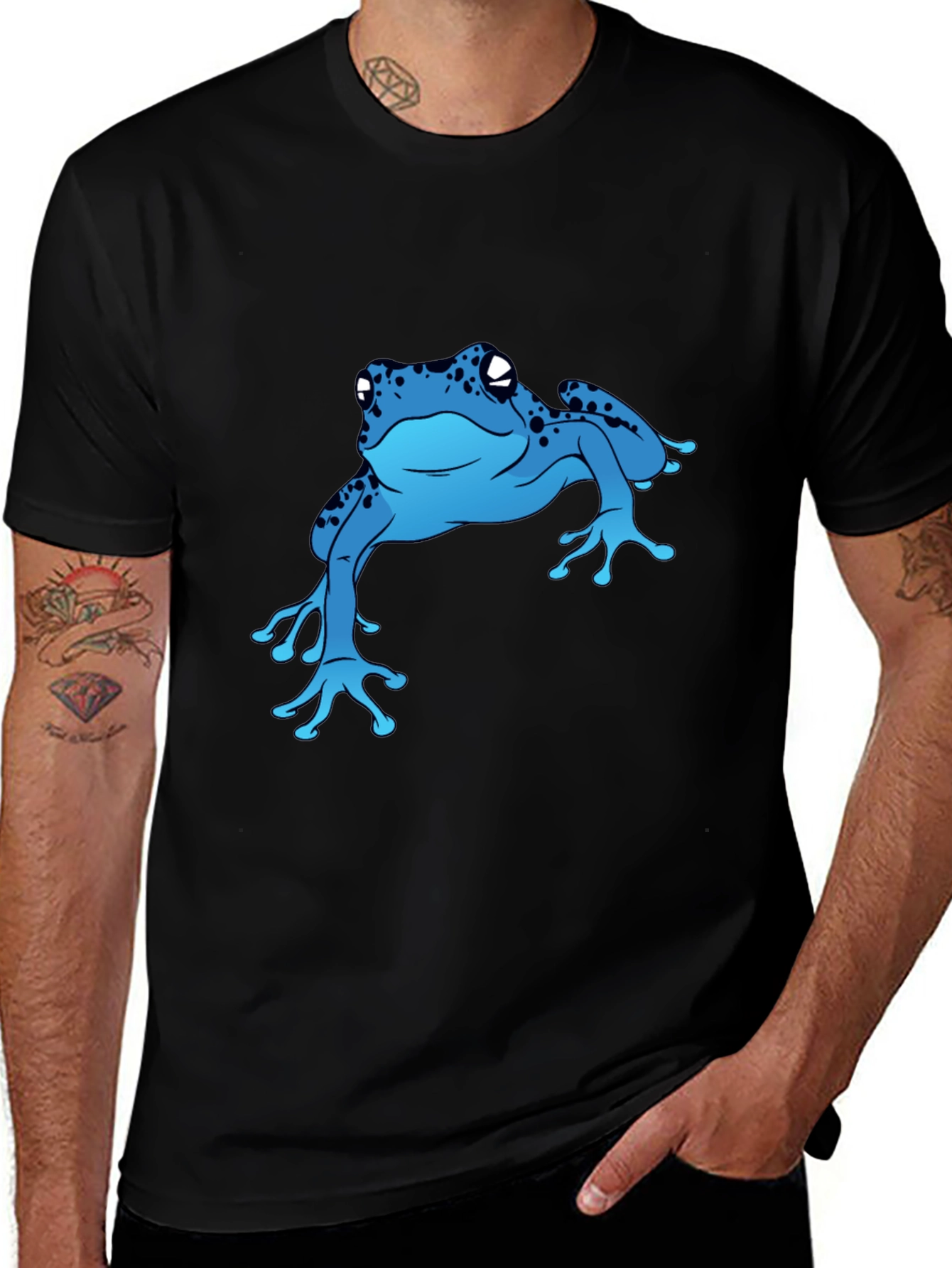 Variant 10 of Blue Frog Graphic T-Shirt - Casual Style