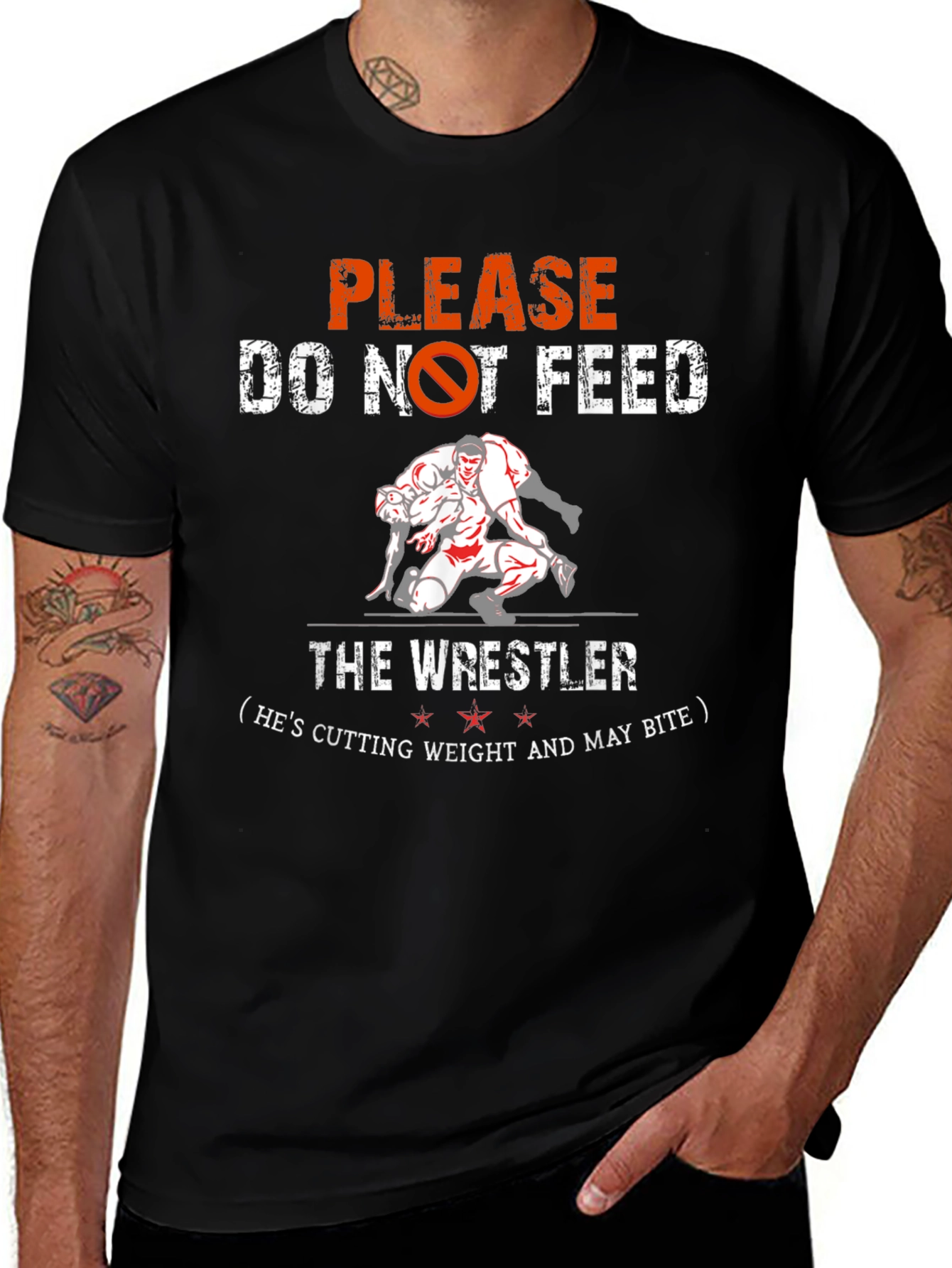 Variant 8 of Wrestling Tee: Do Not Feed the Wrestler T-Shirt
