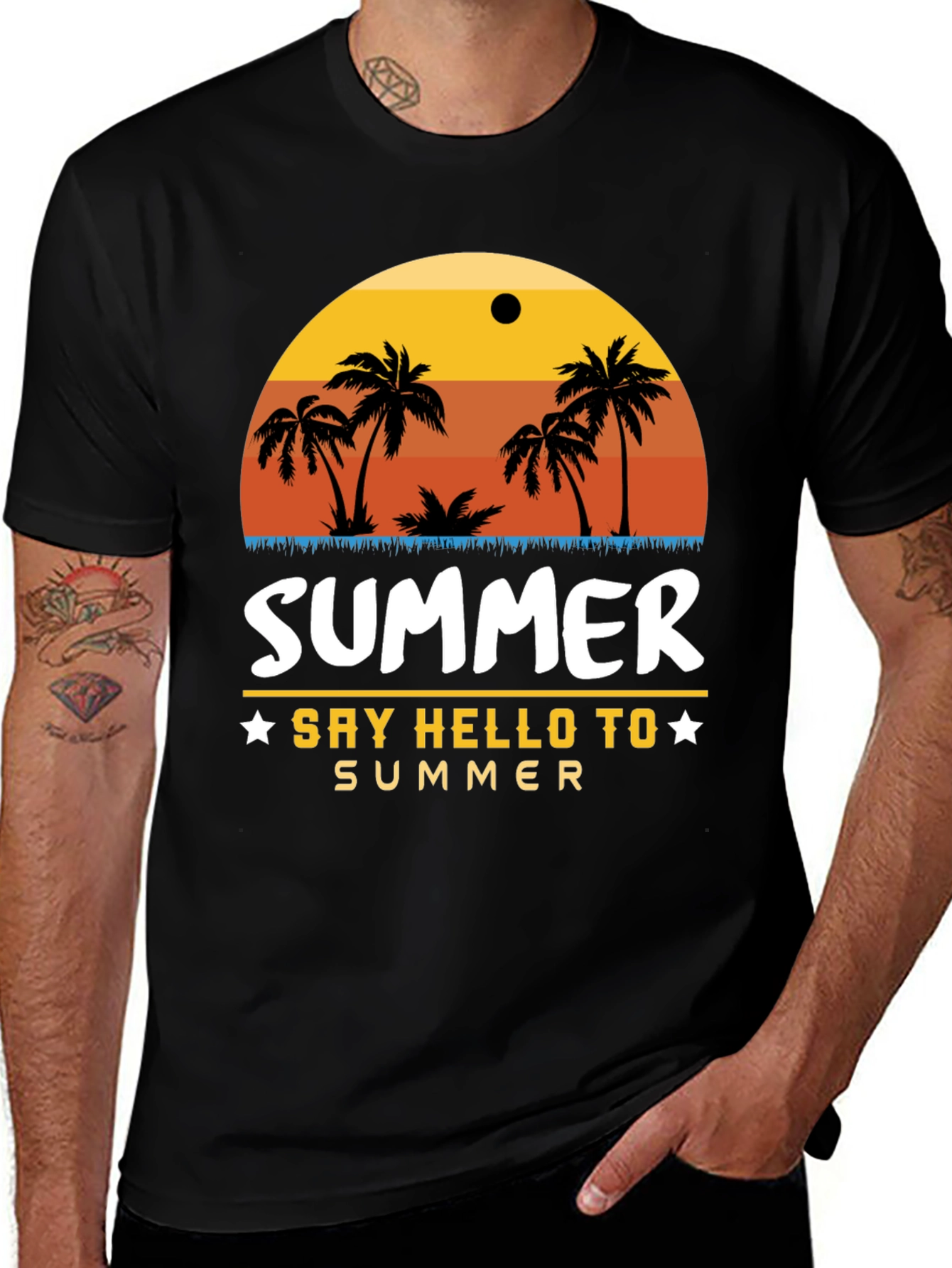 Variant 7 of Summer Palm Tree Graphic T-Shirt