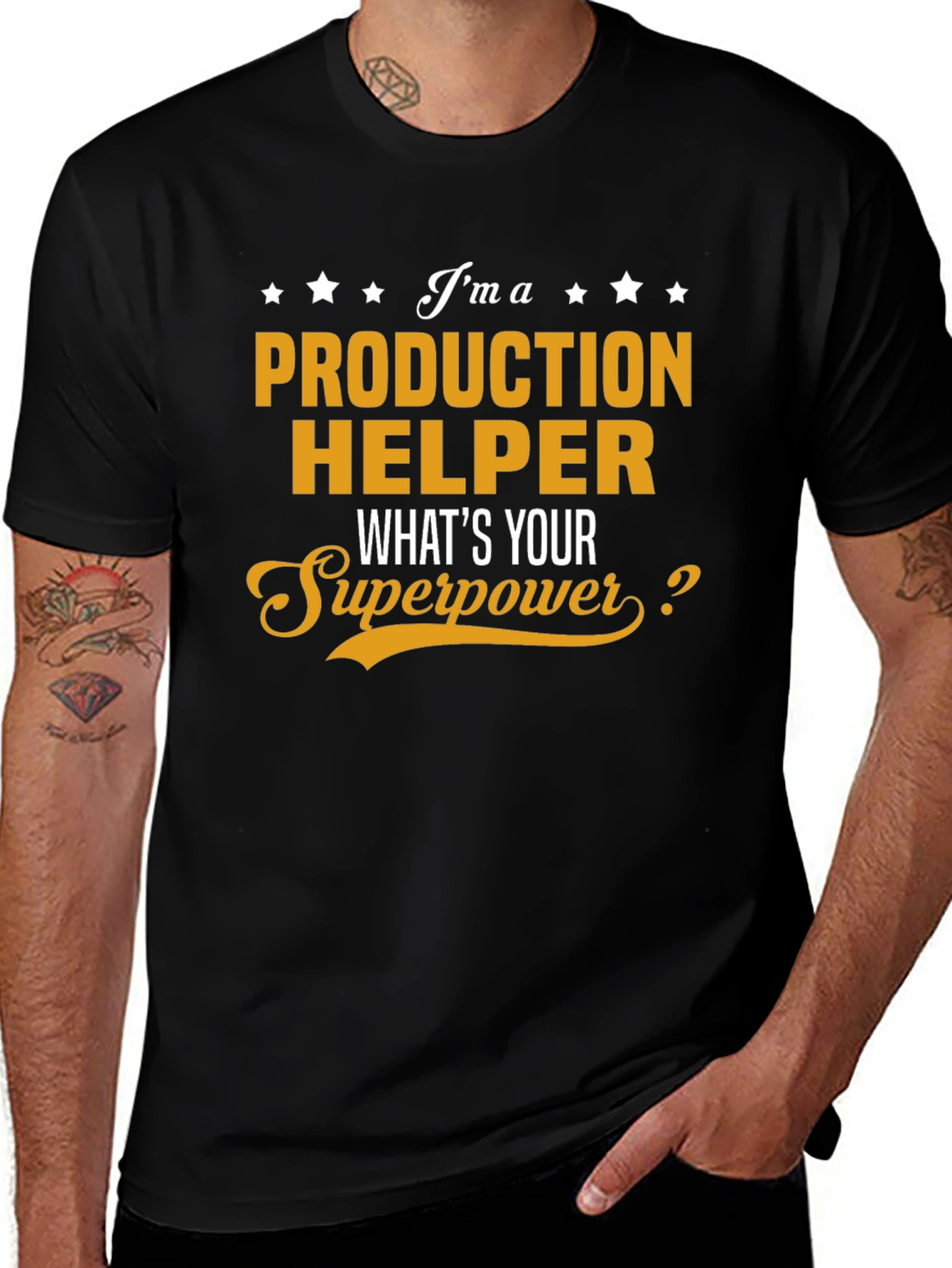 Production Helper Superpower Black T-Shirt